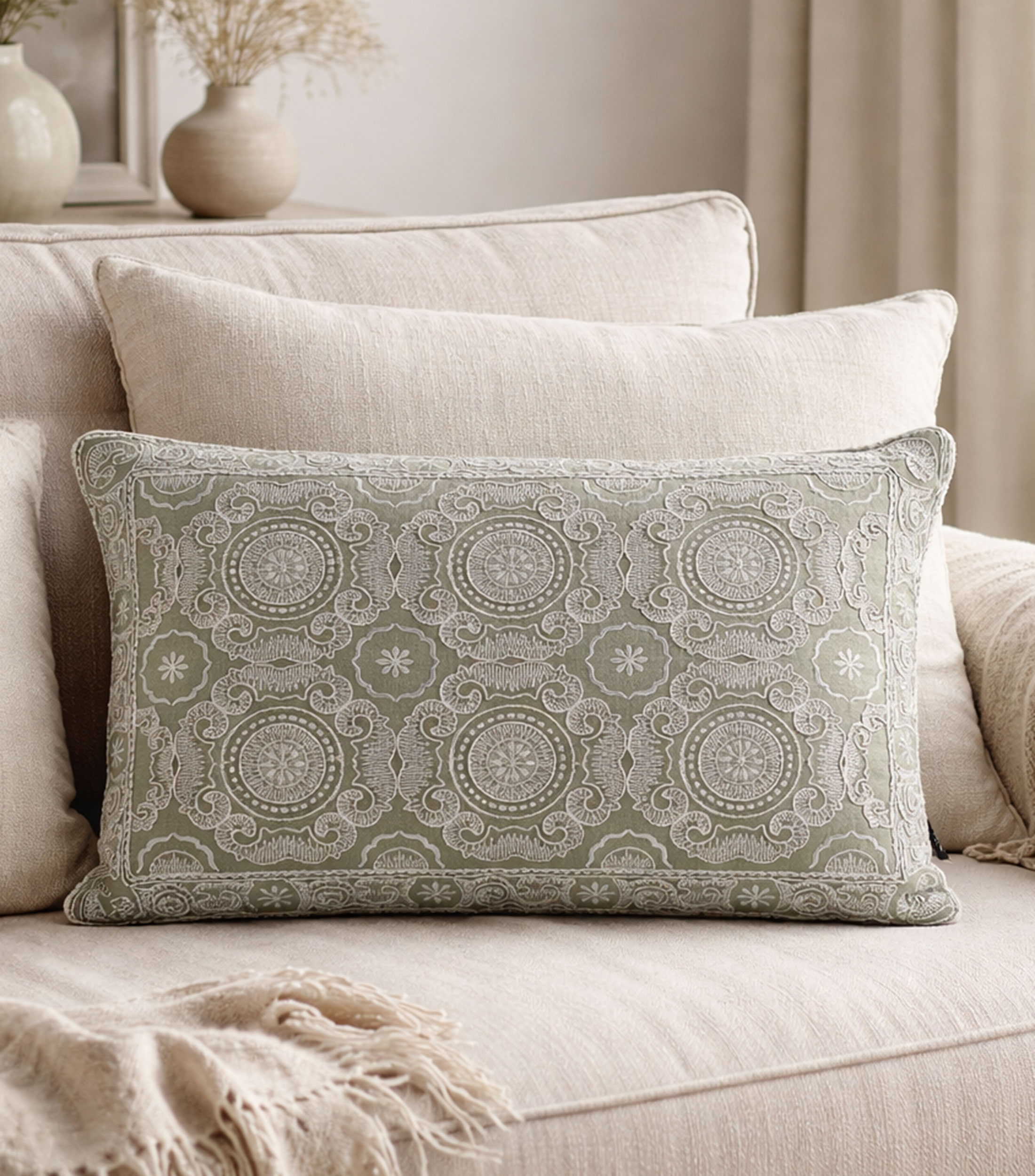 Cojín decorativo Bohemia Flores multicolor