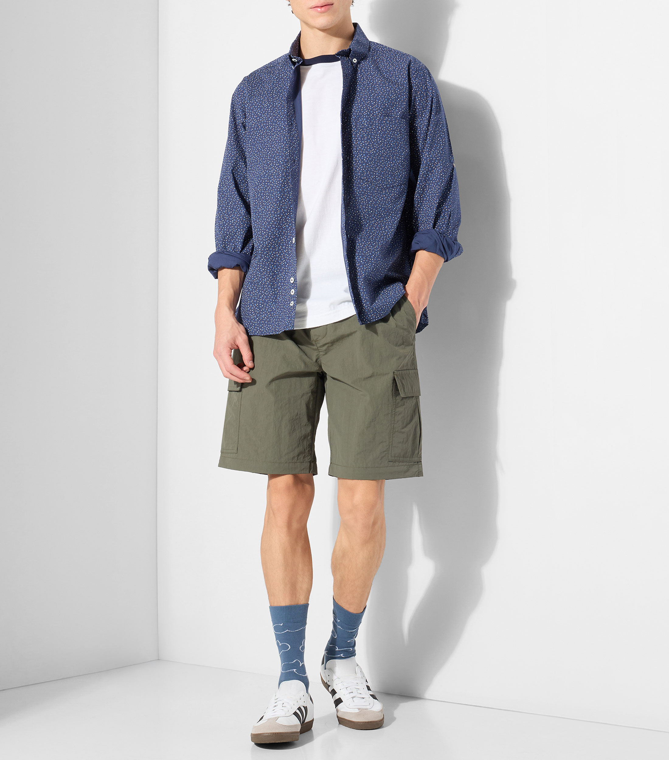 Camisa estampada con manga larga Hombre