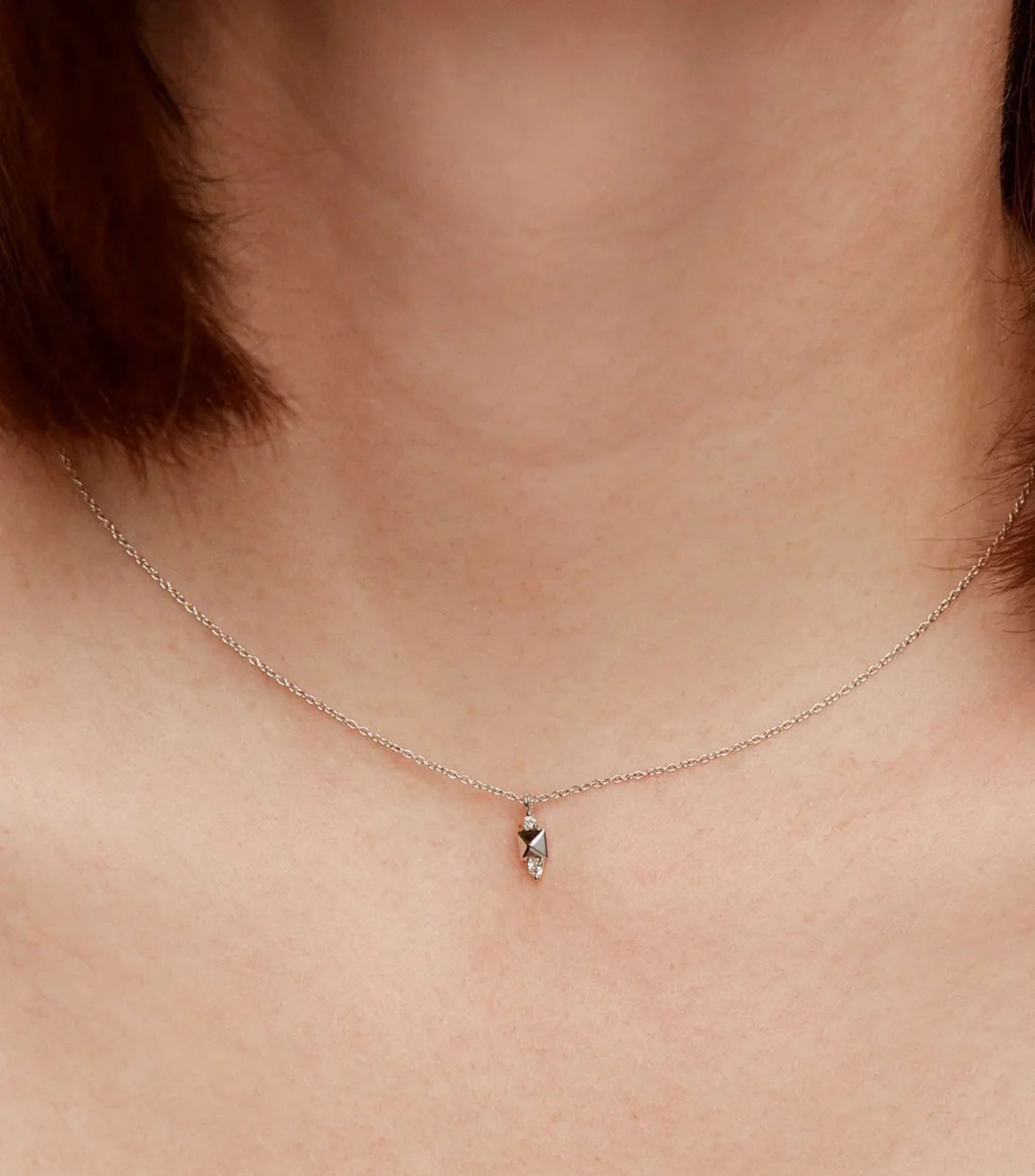 Collar en oro blanco de 18 kilates con diamante Vivienne Mujer