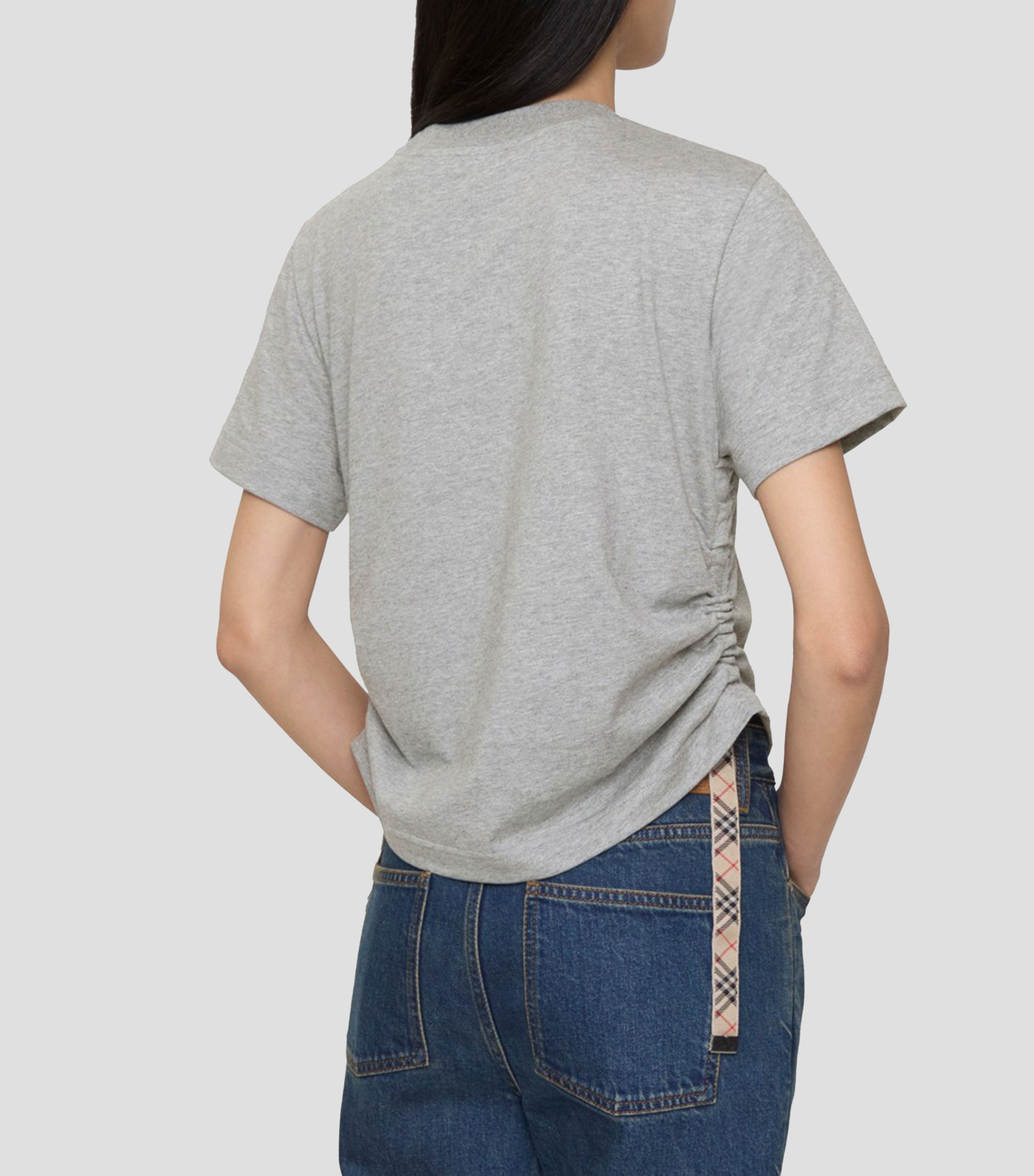 Playera de cuello redondo y manga corta Festival jaspeada Mujer