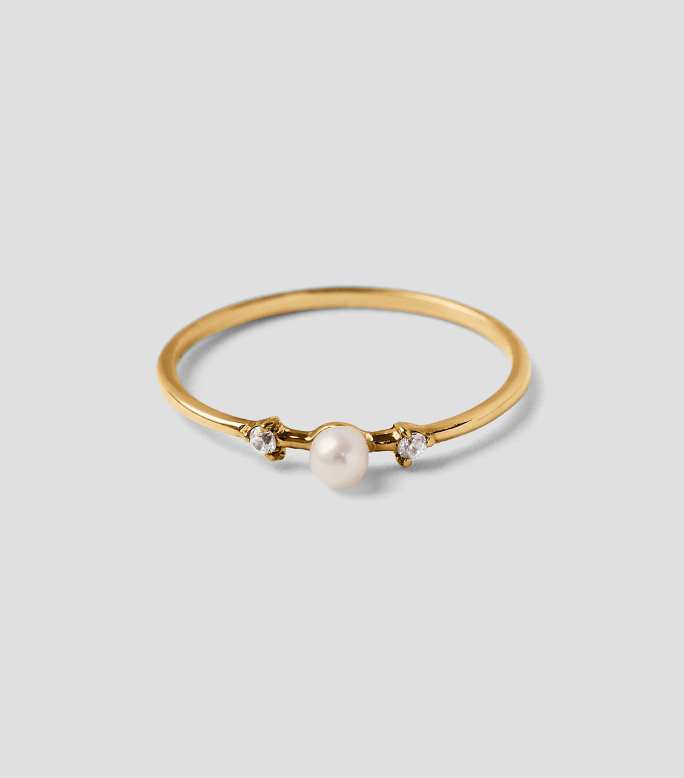 Anillo en Plata .925 con perla y topacios Mujer