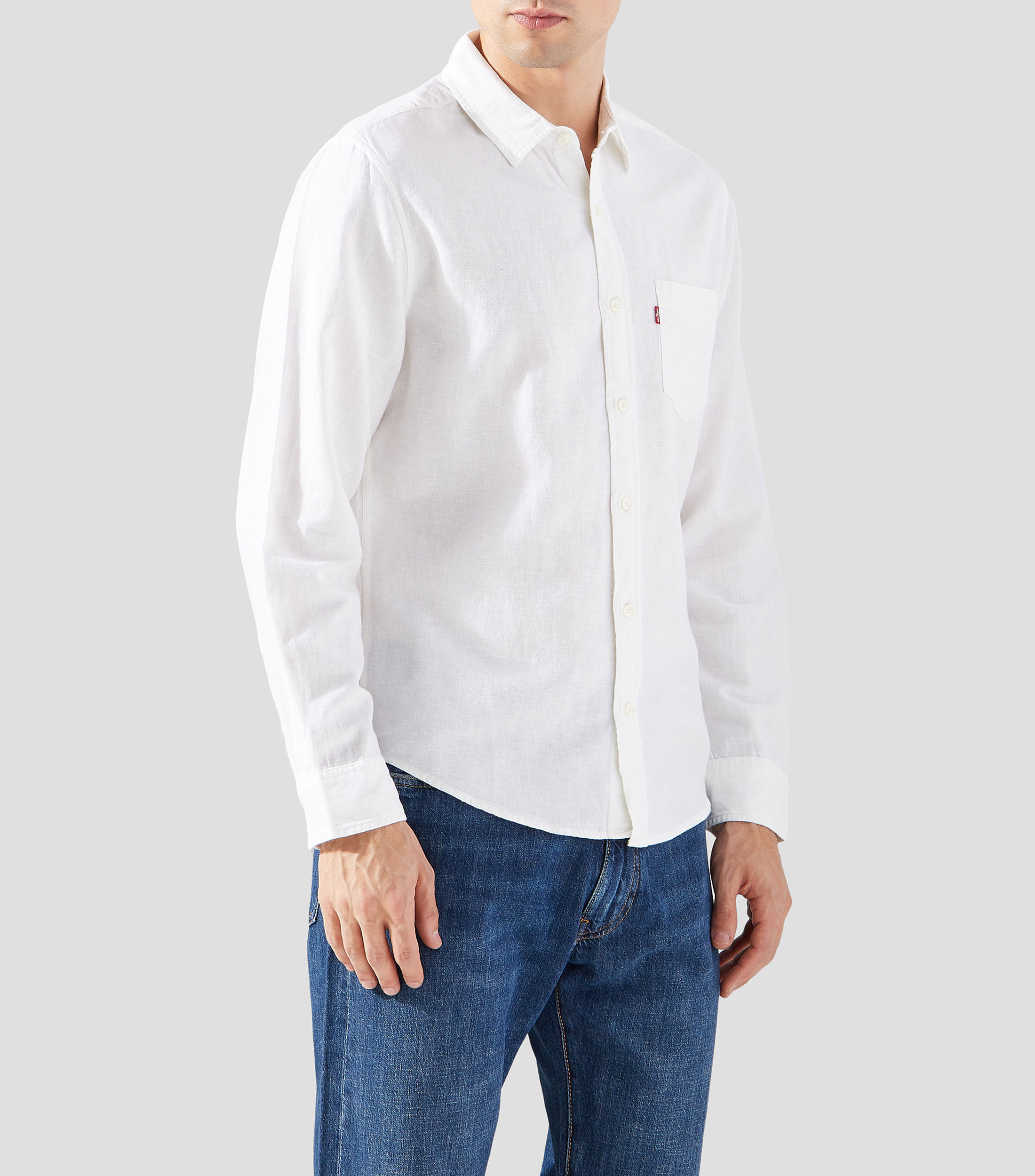 Camisa lisa manga larga Hombre