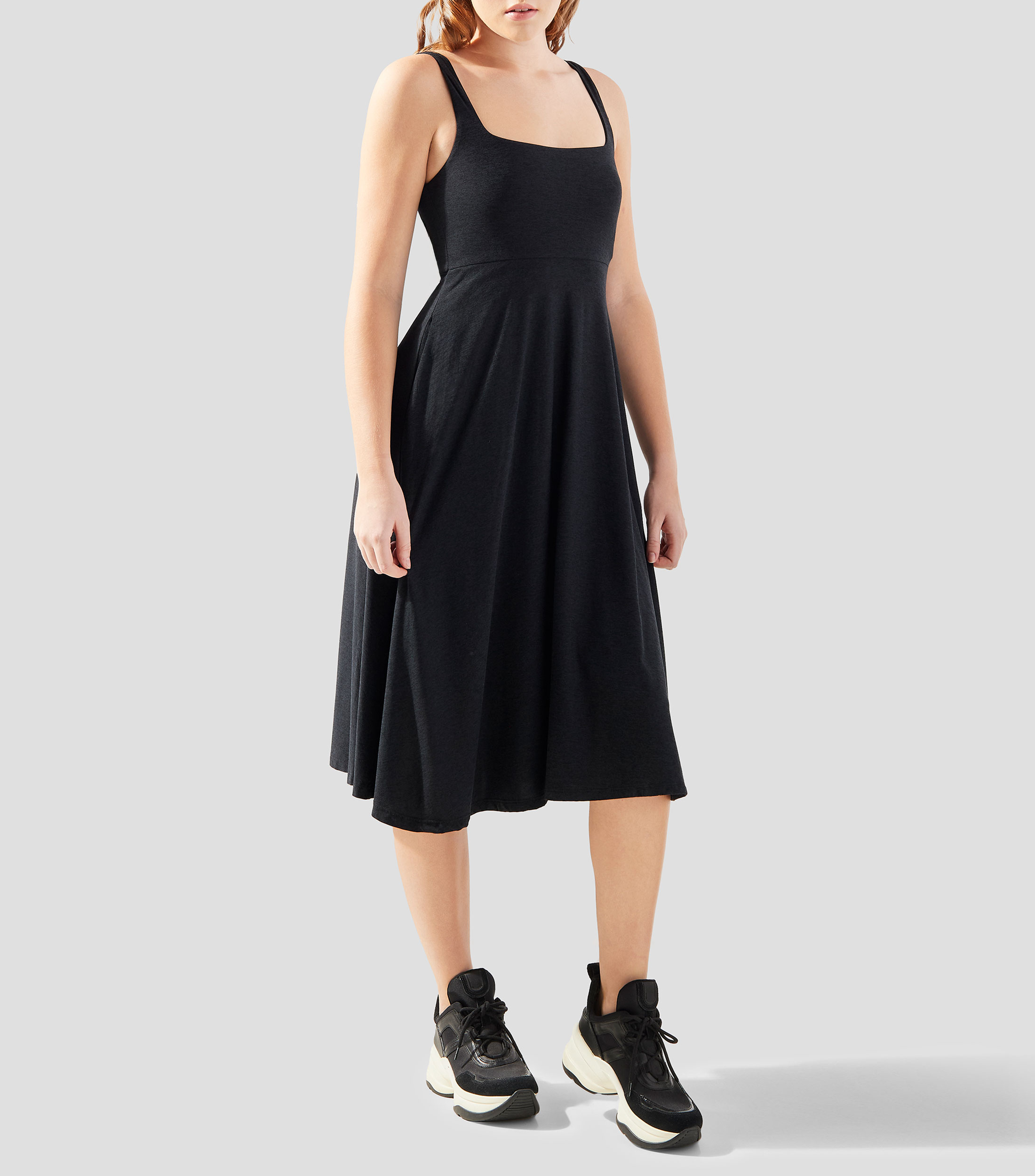 Vestido midi liso Mujer