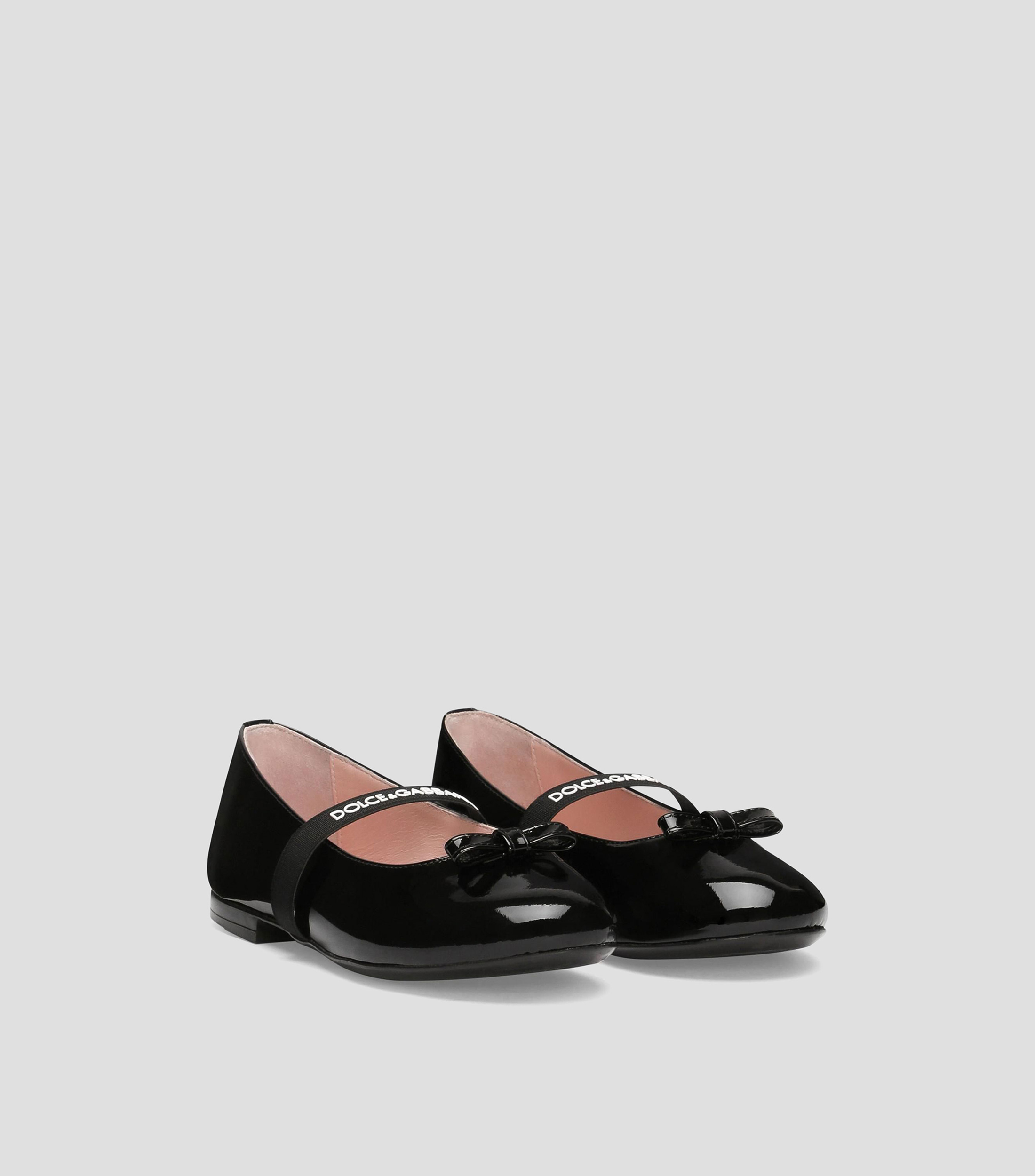 Flats en piel charol con moño Niña