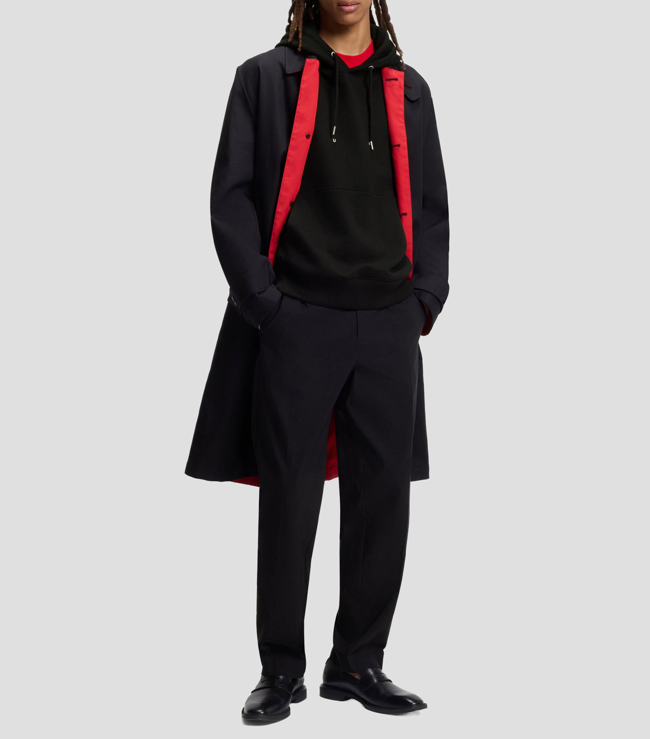Sudadera oversized fit de felpa de algodón con capucha y estampado gráfico Hombre