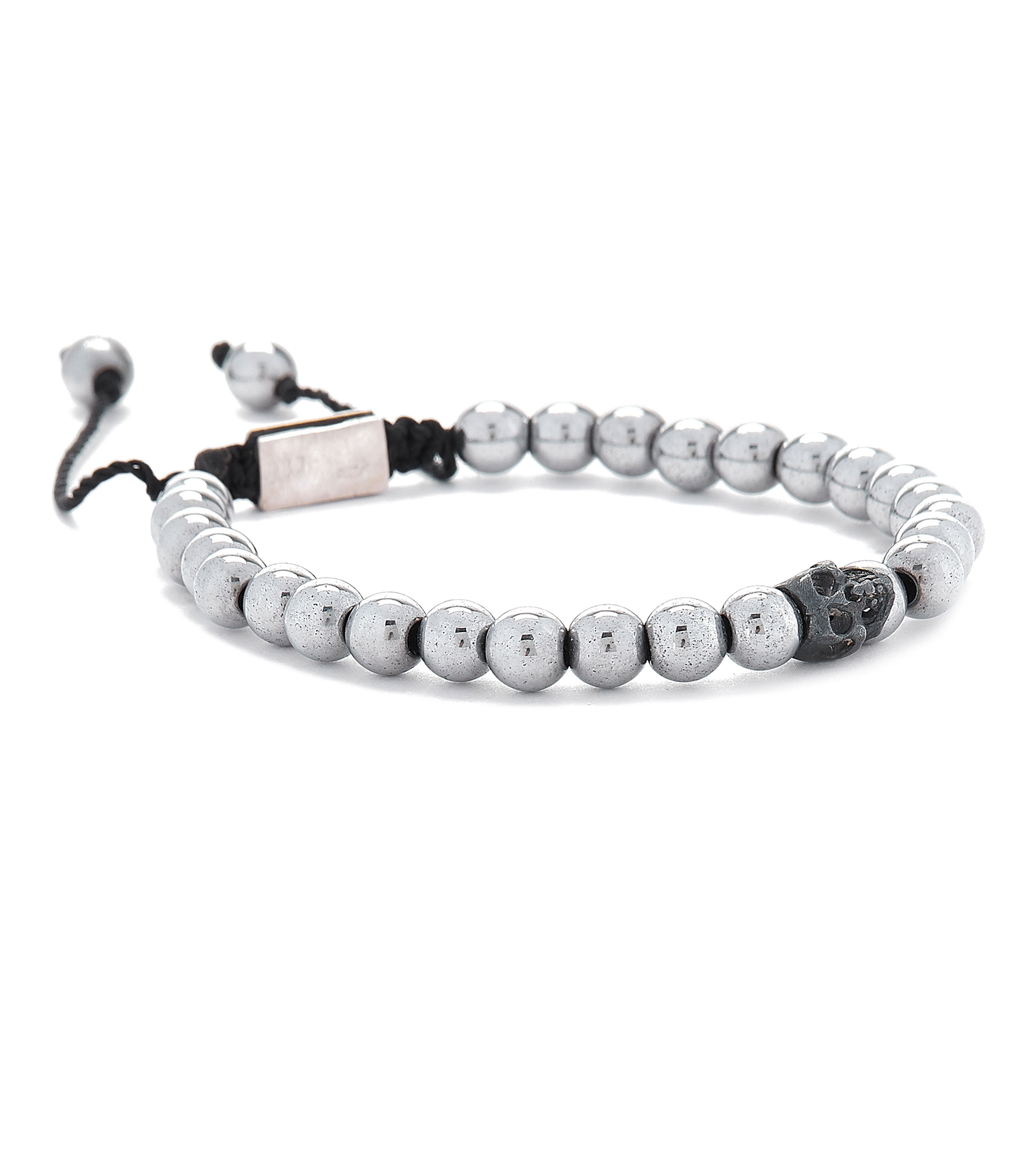 Pulsera con hematita y calavera Hombre