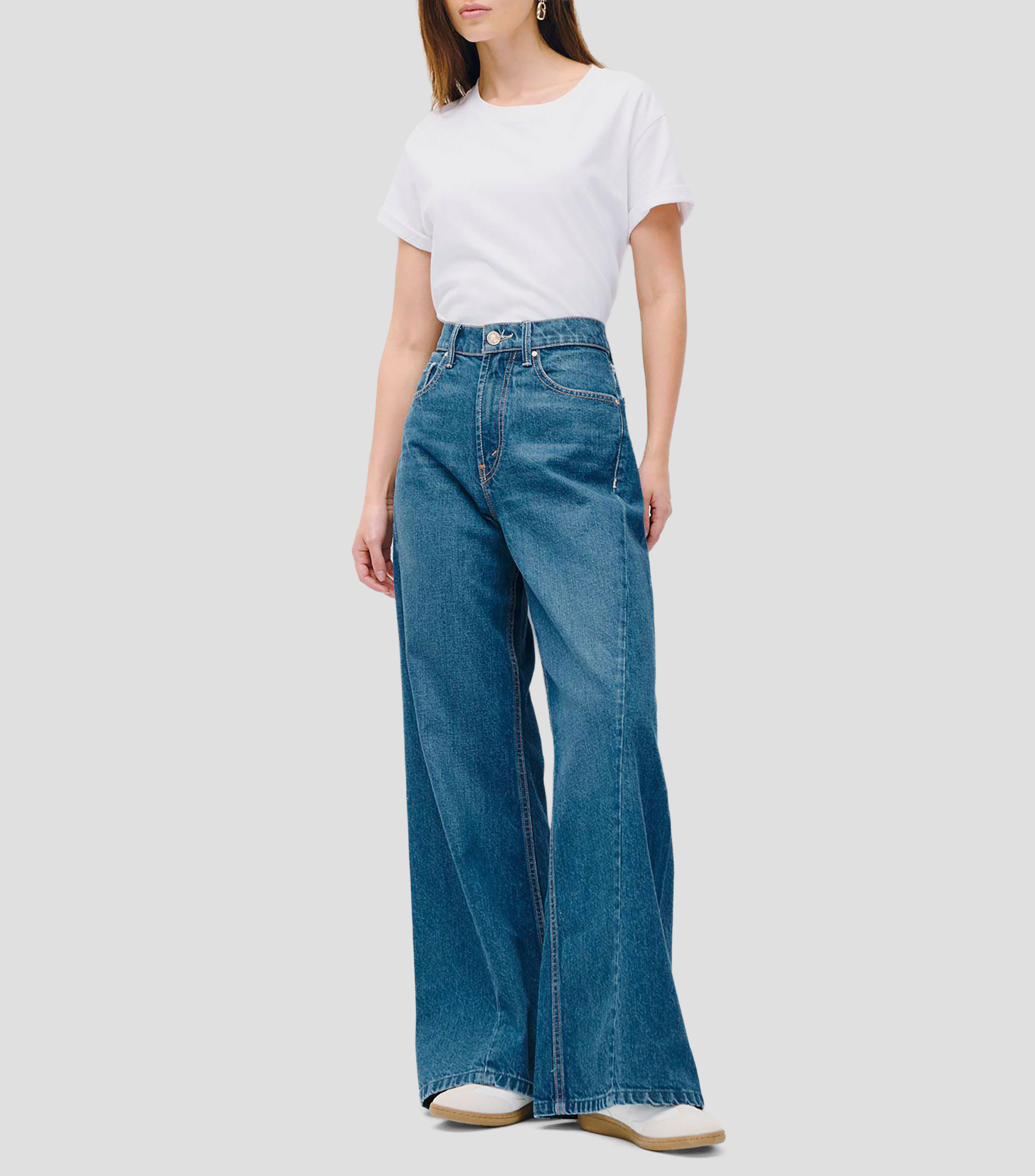 Jeans Wide Leg Tiro Alto Mujer