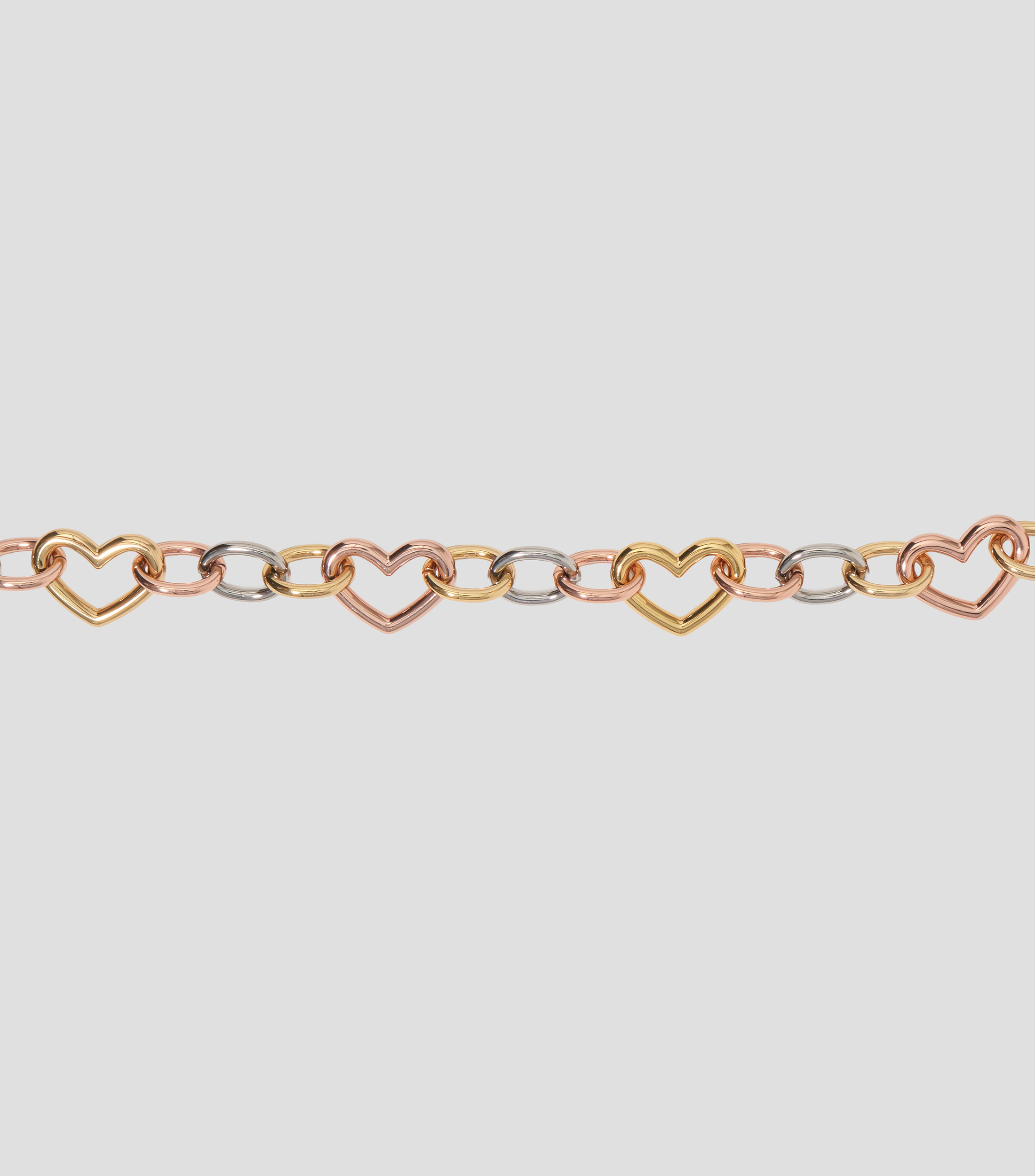 Collar cadena corazón tricolor Mujer