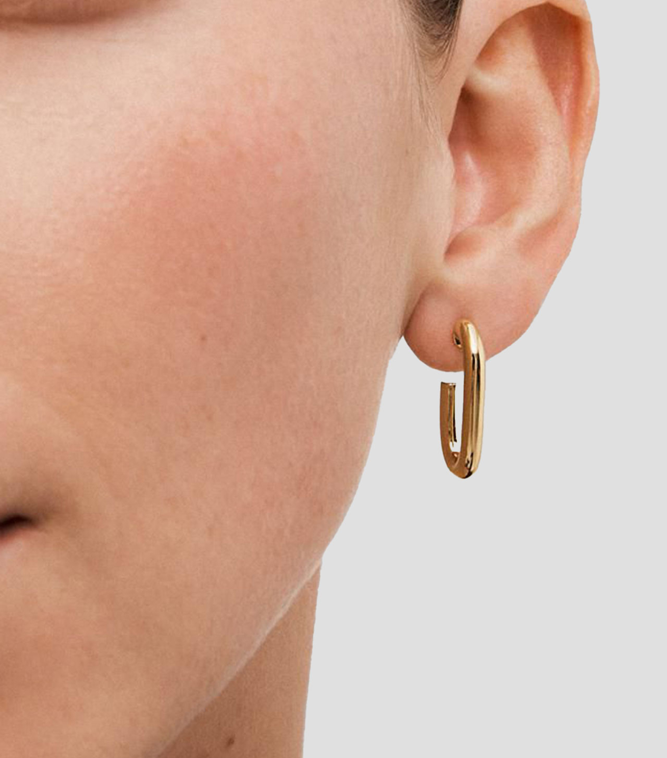 Aretes cortos de eslabones en Oro amarillo de 18 Kilates forza Mujer