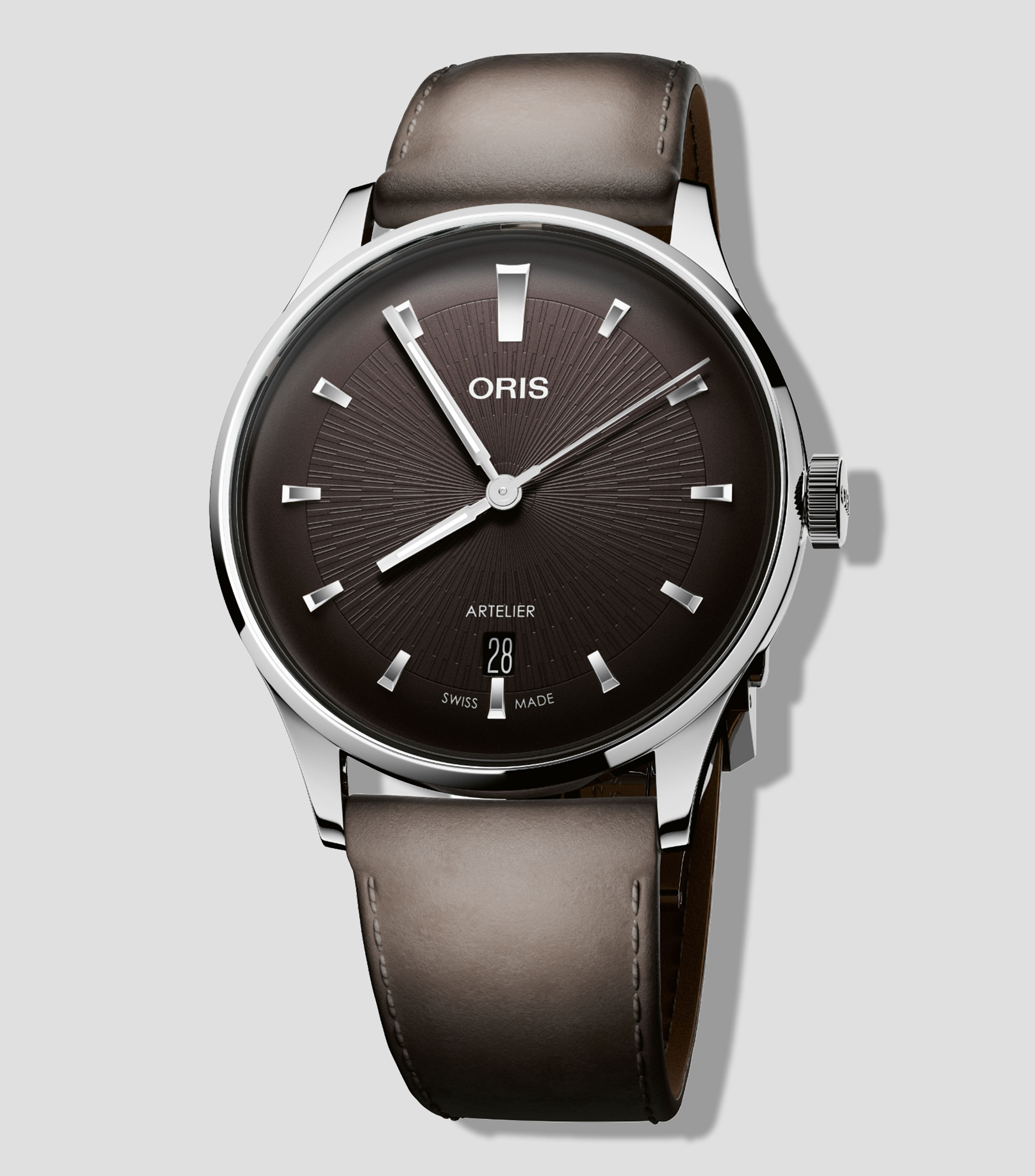 Reloj Unisex Artelier Date casual, plateado