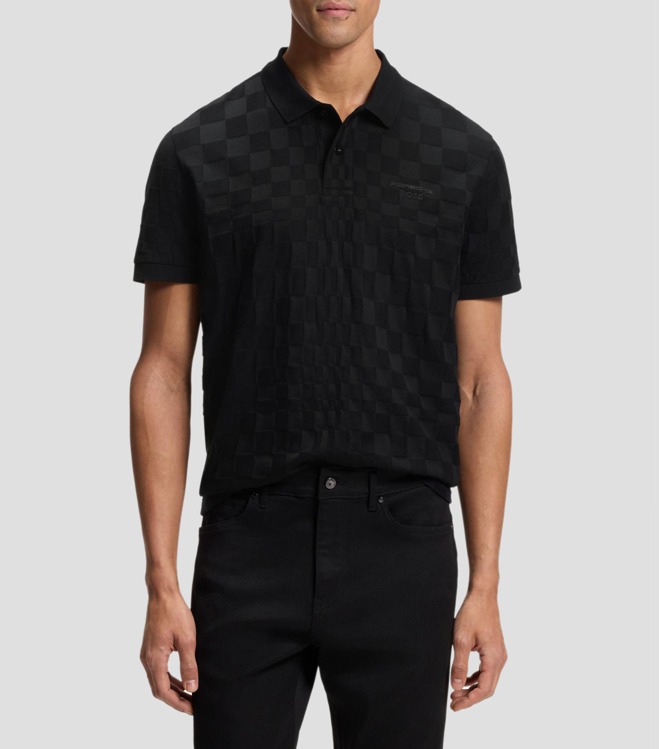 Polo Porsche x Boss de algodón con estampado jacquard Hombre