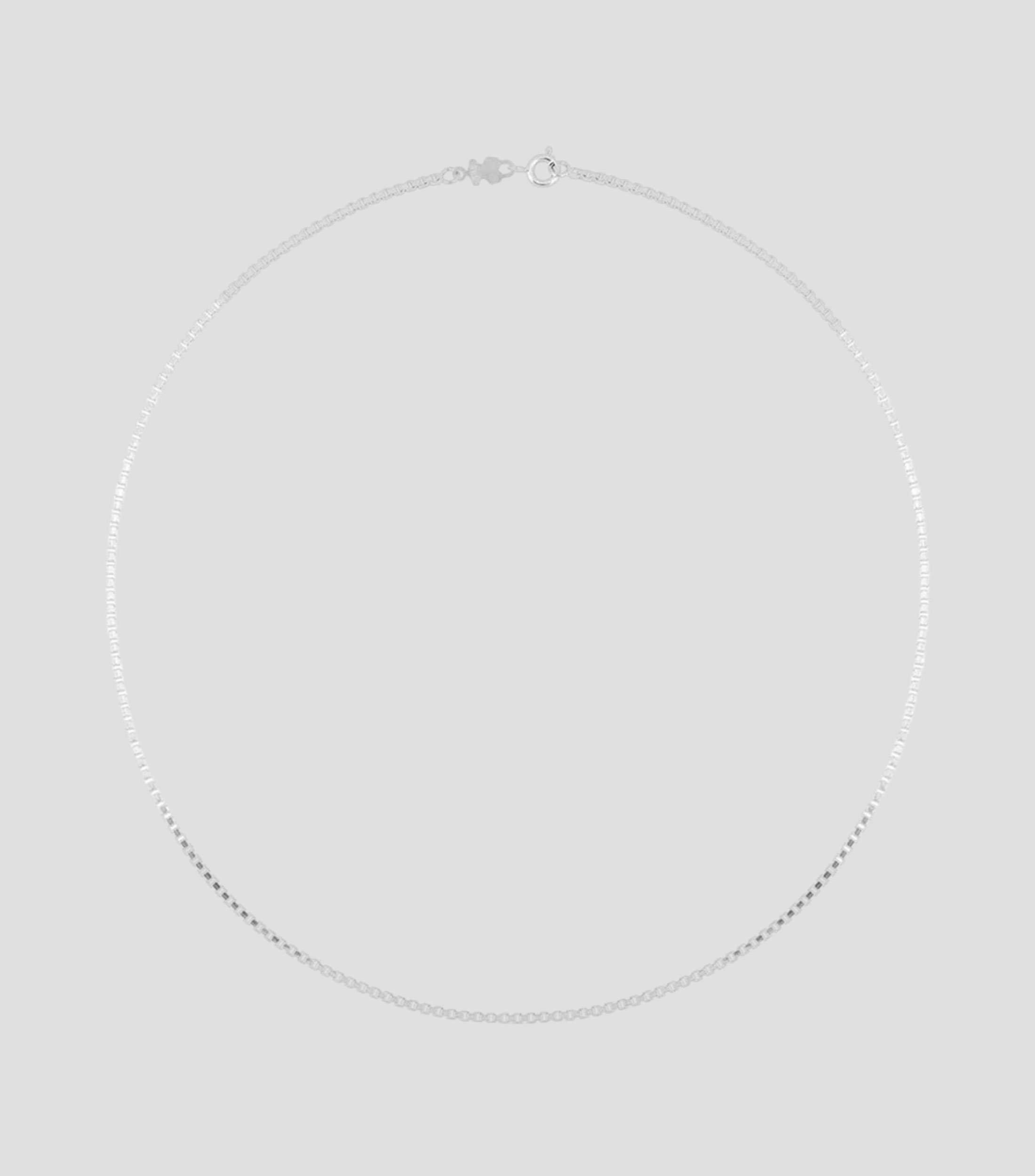 Collar eslabonado cuadrado en plata Mujer