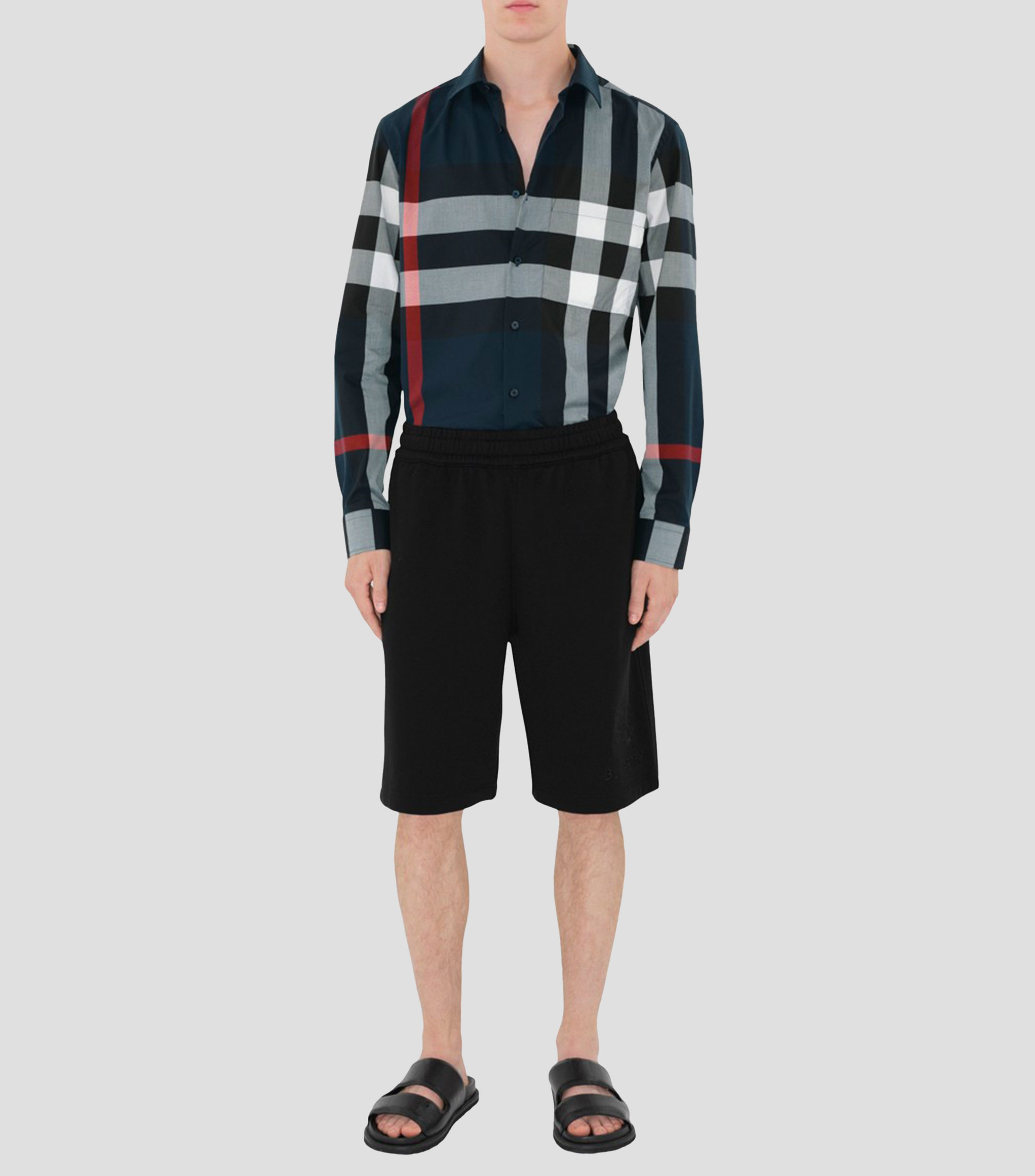 Camisa a cuadros manga larga Hombre