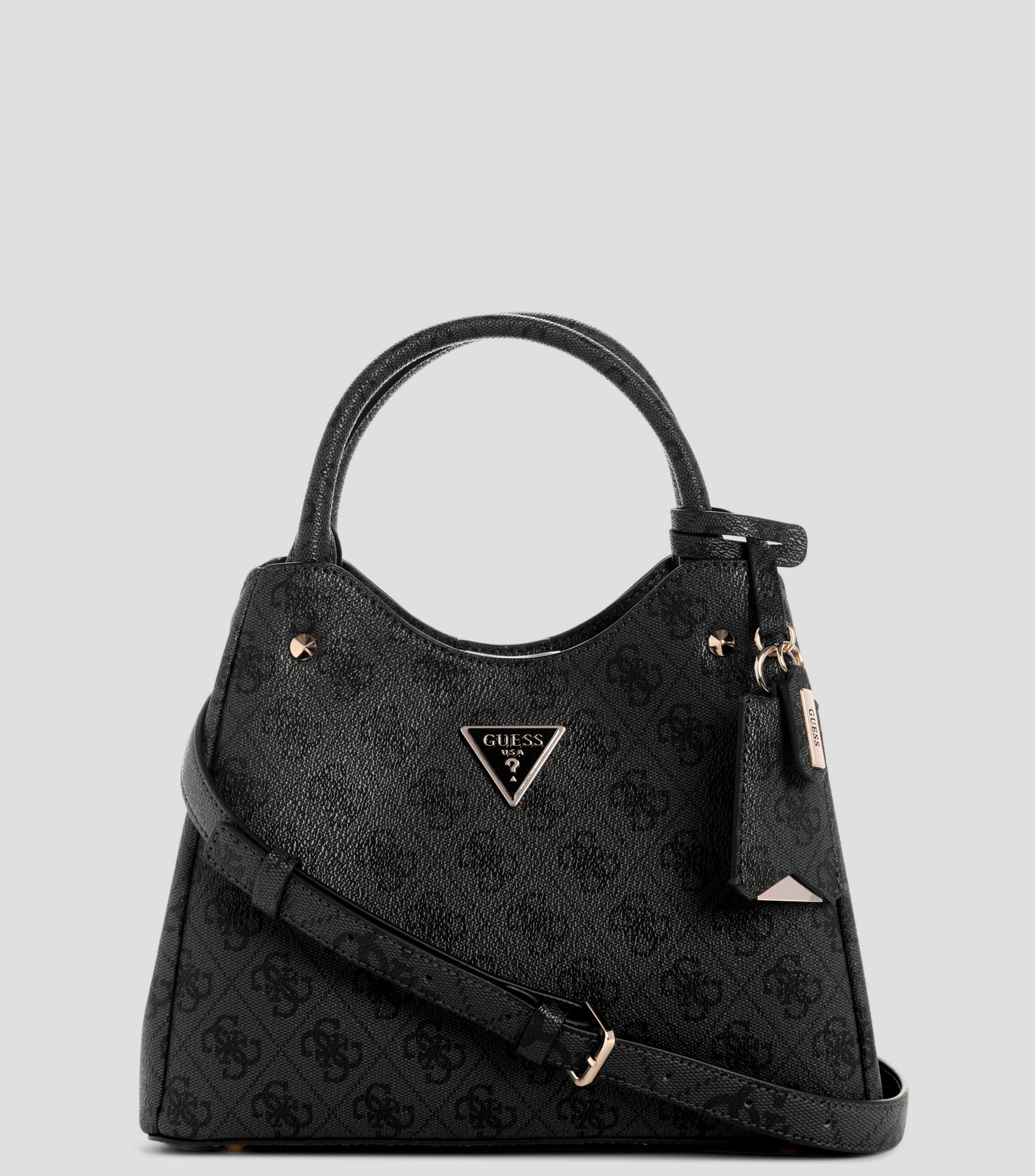 Bolsa tote negra estampada Mujer
