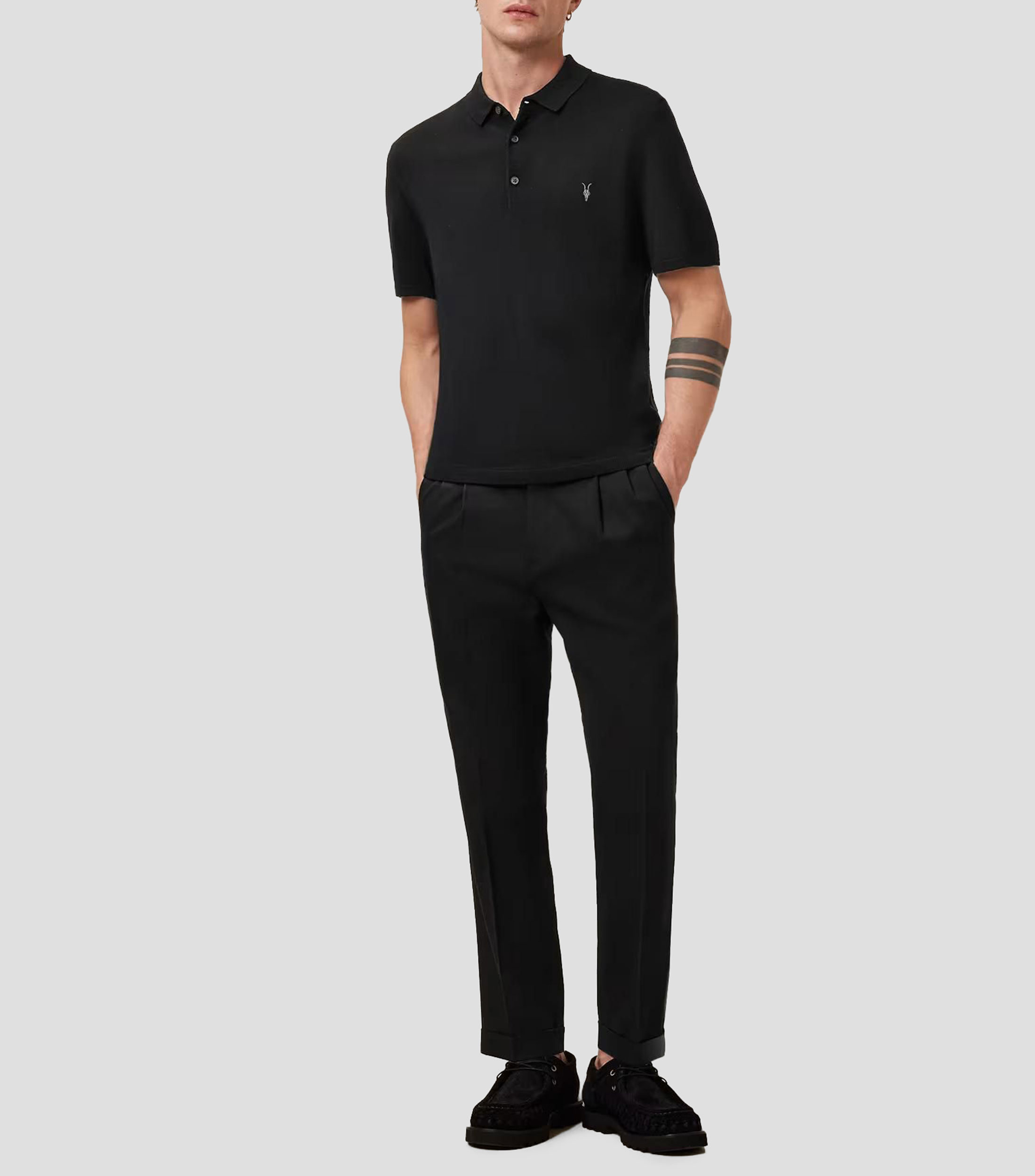 Playera tipo polo manga corta lisa Hombre