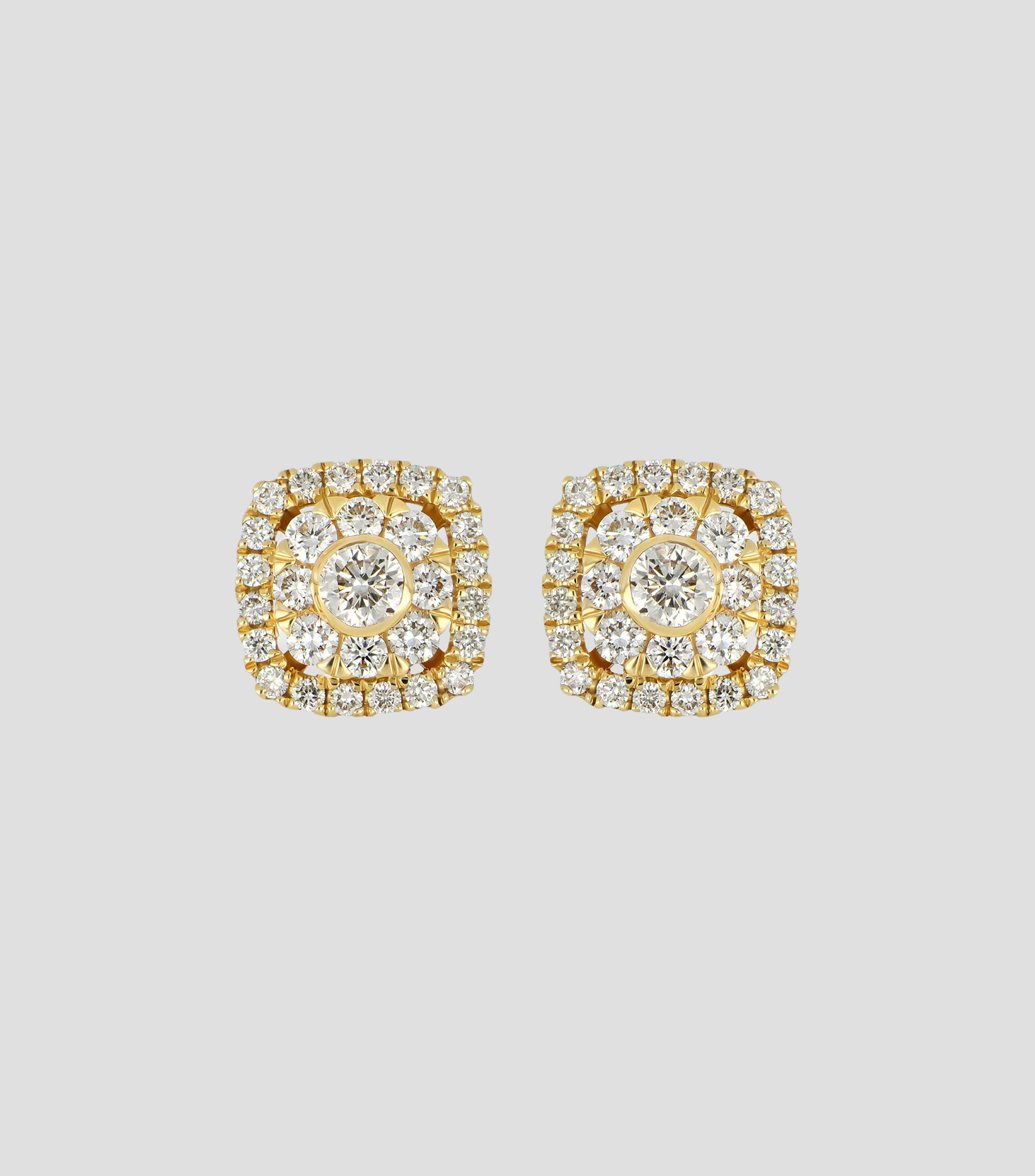 Broqueles en Oro amarillo de 14 Kilates con Diamante Mujer