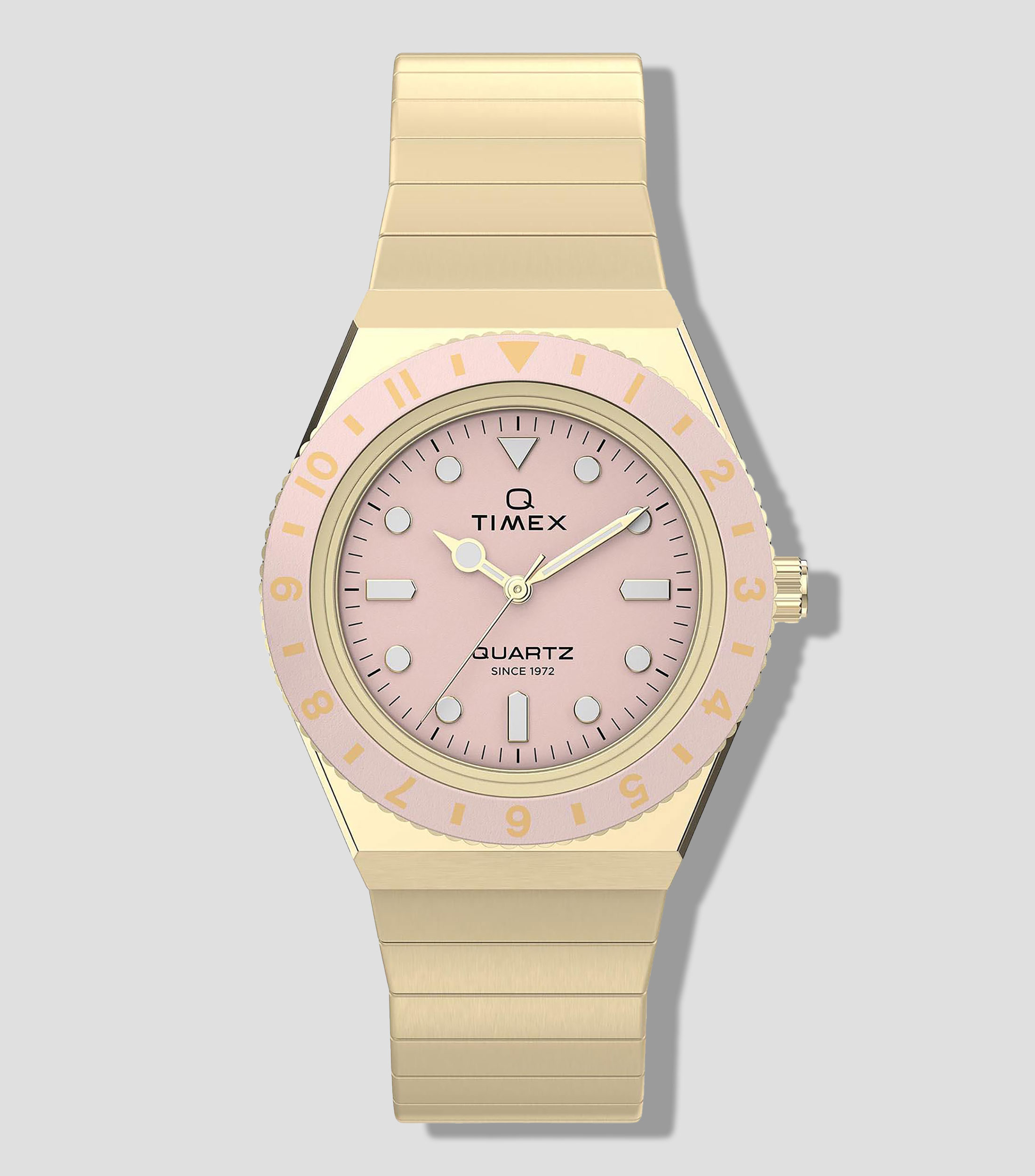 Reloj para Mujer Q Casual Rosa, Dorado