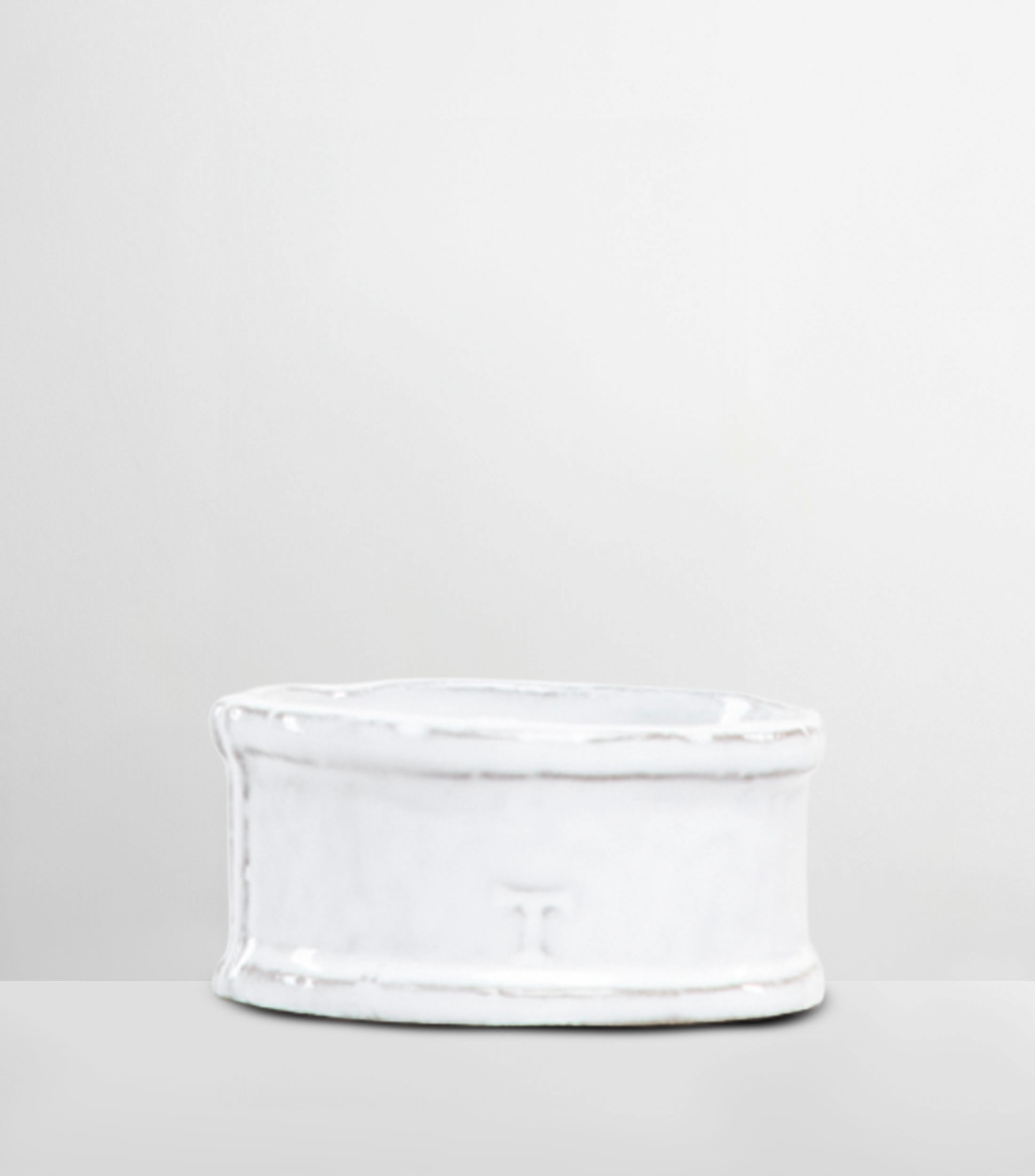 Servilletero cacharro anillo blanco en cerámica