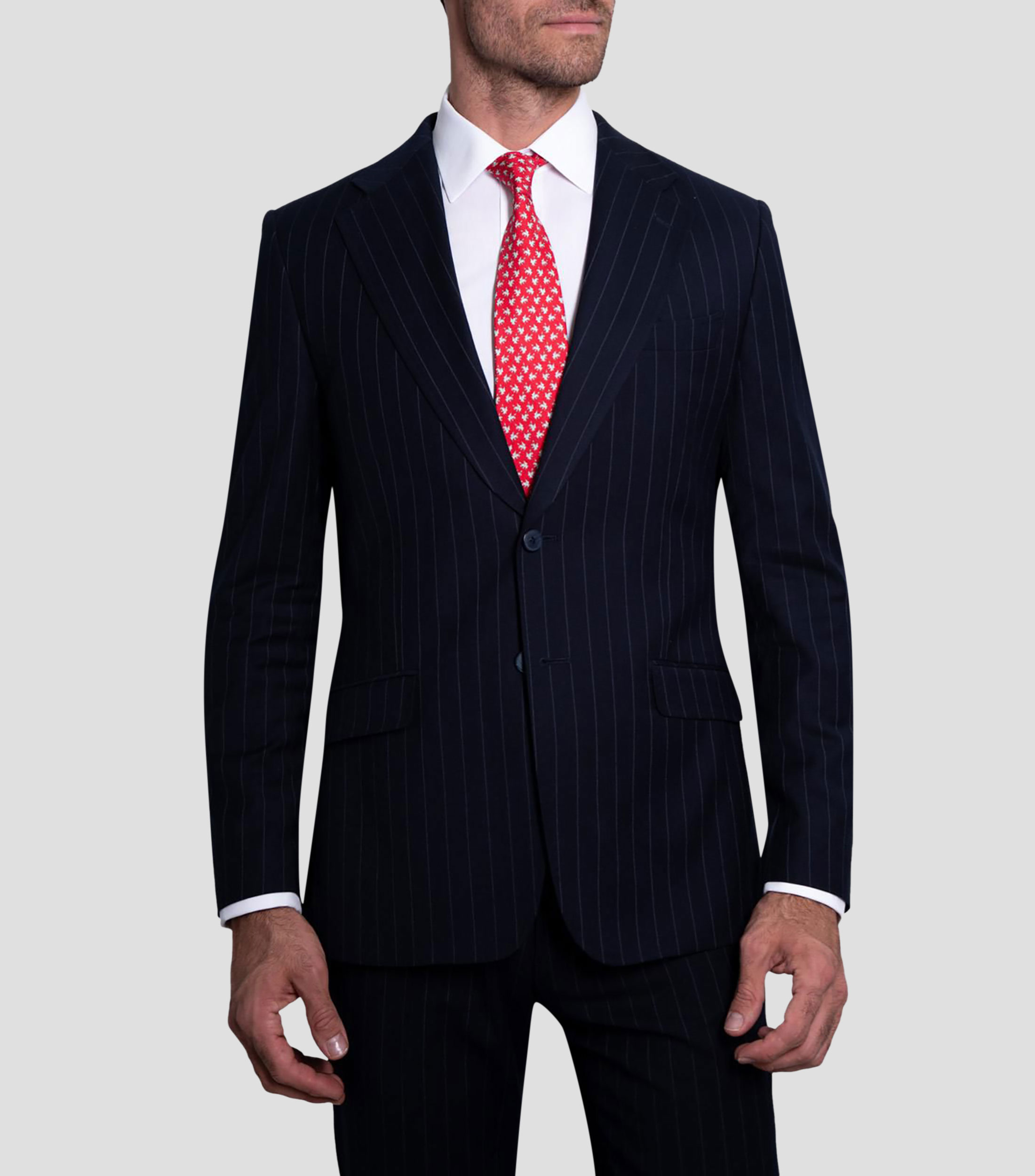 Corbata ancha en seda roja estampada S8 Rana Hombre