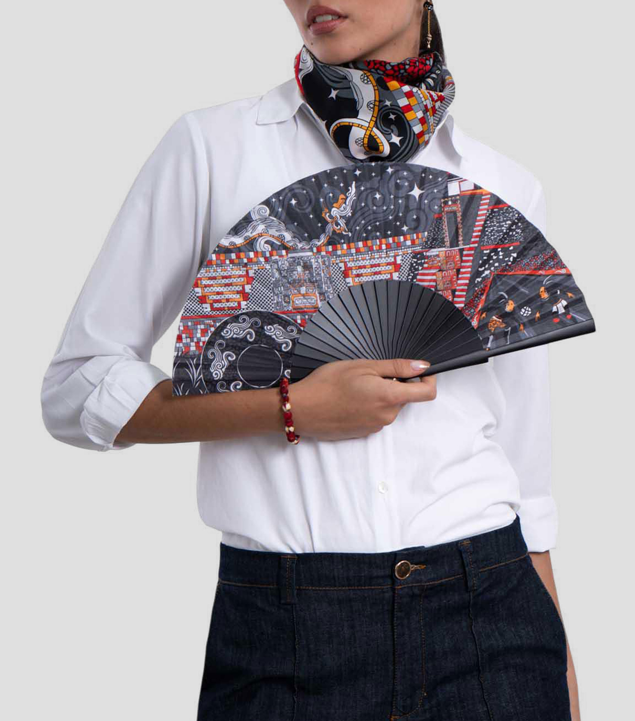 Abanico gris Estampado IIK Juego de Pelota Mujer