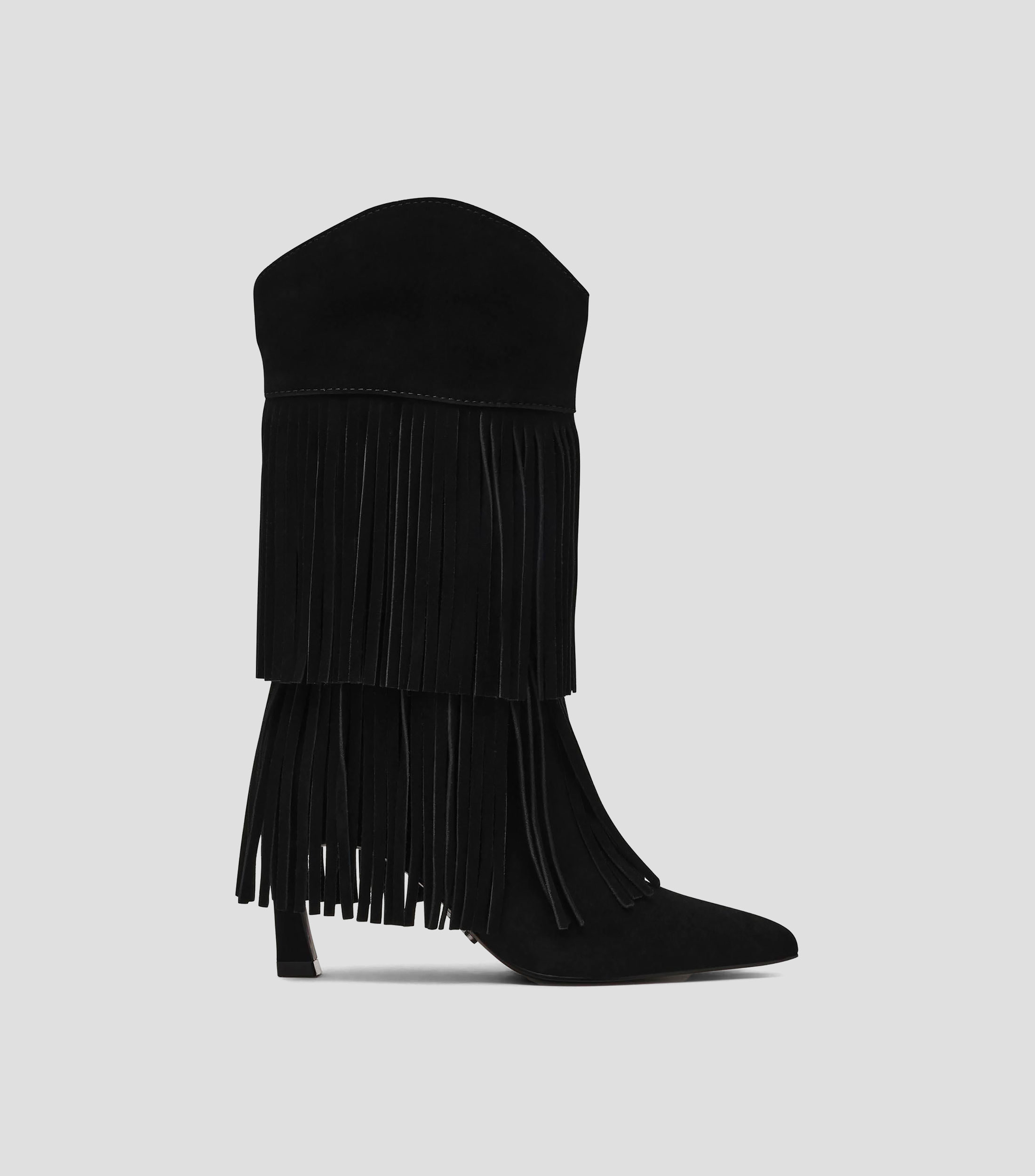 Botas casuales medias Torch en gamuza con tacón alto de media luna Mujer