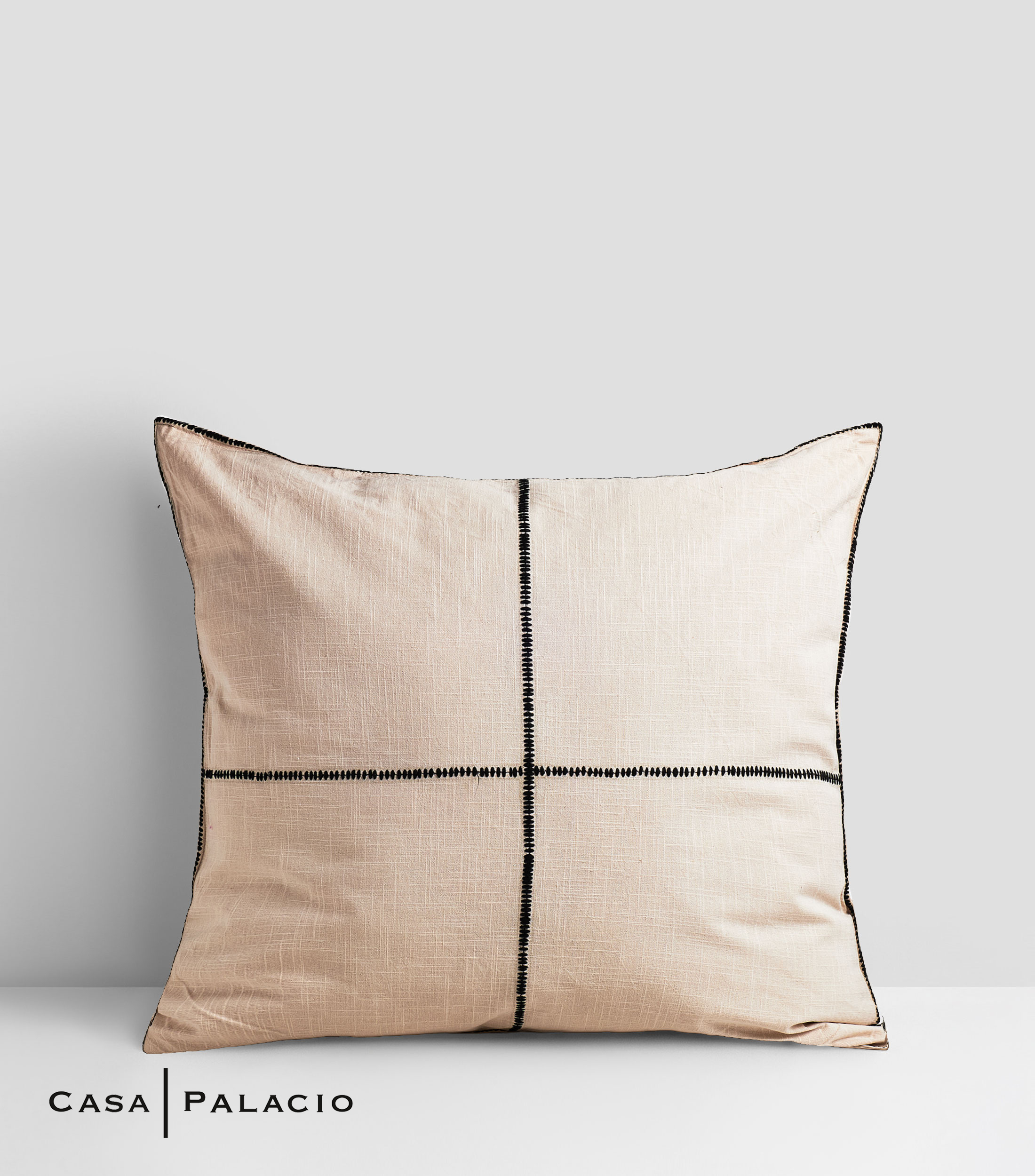 Cojín decorativo Bordado beige/negro