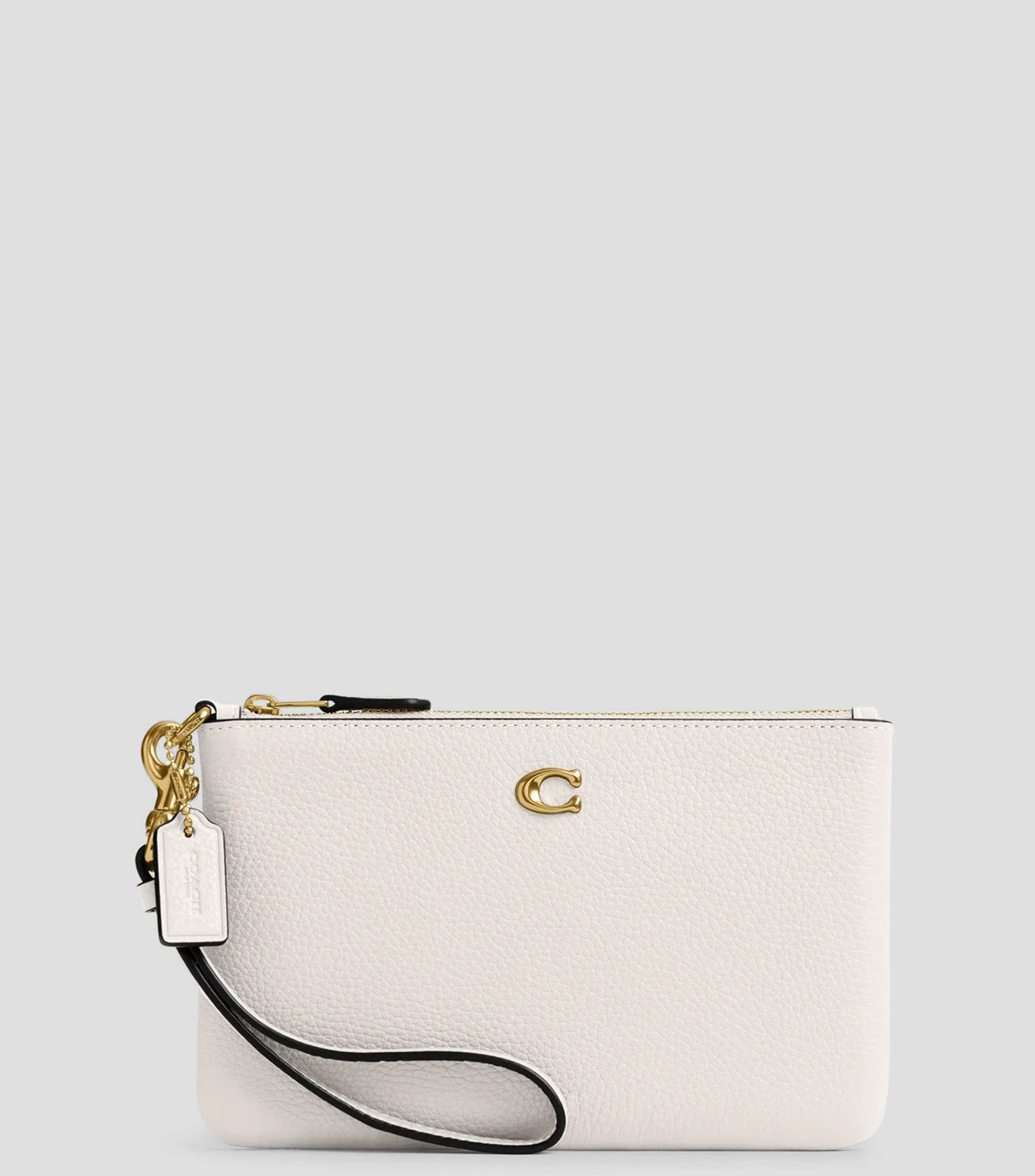 Bolsa Wristlet en piel granulada Mujer