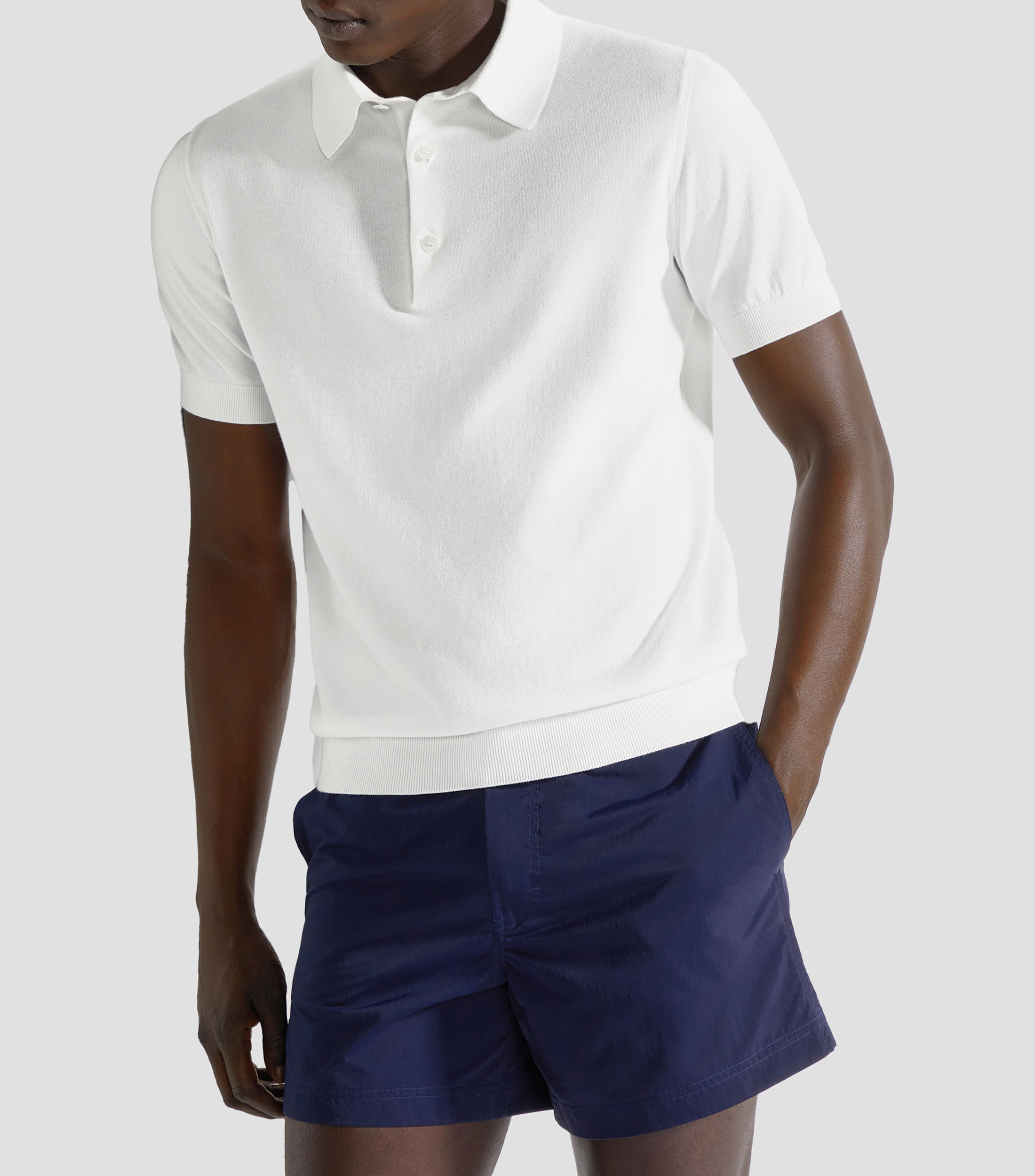 Playera tipo polo de manga corta lisa Hombre