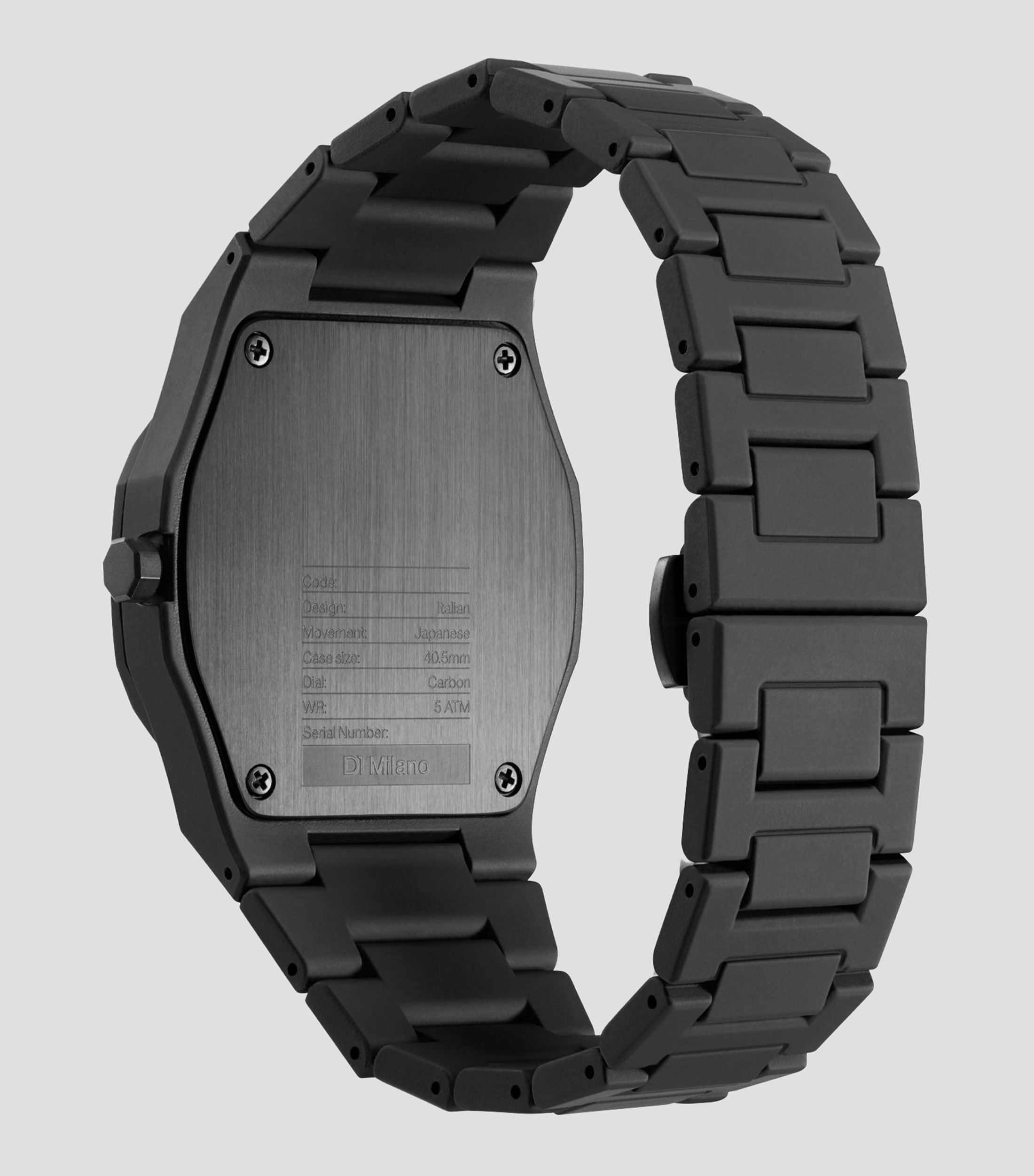 Reloj para hombre Poly Carbonium Casual Negro