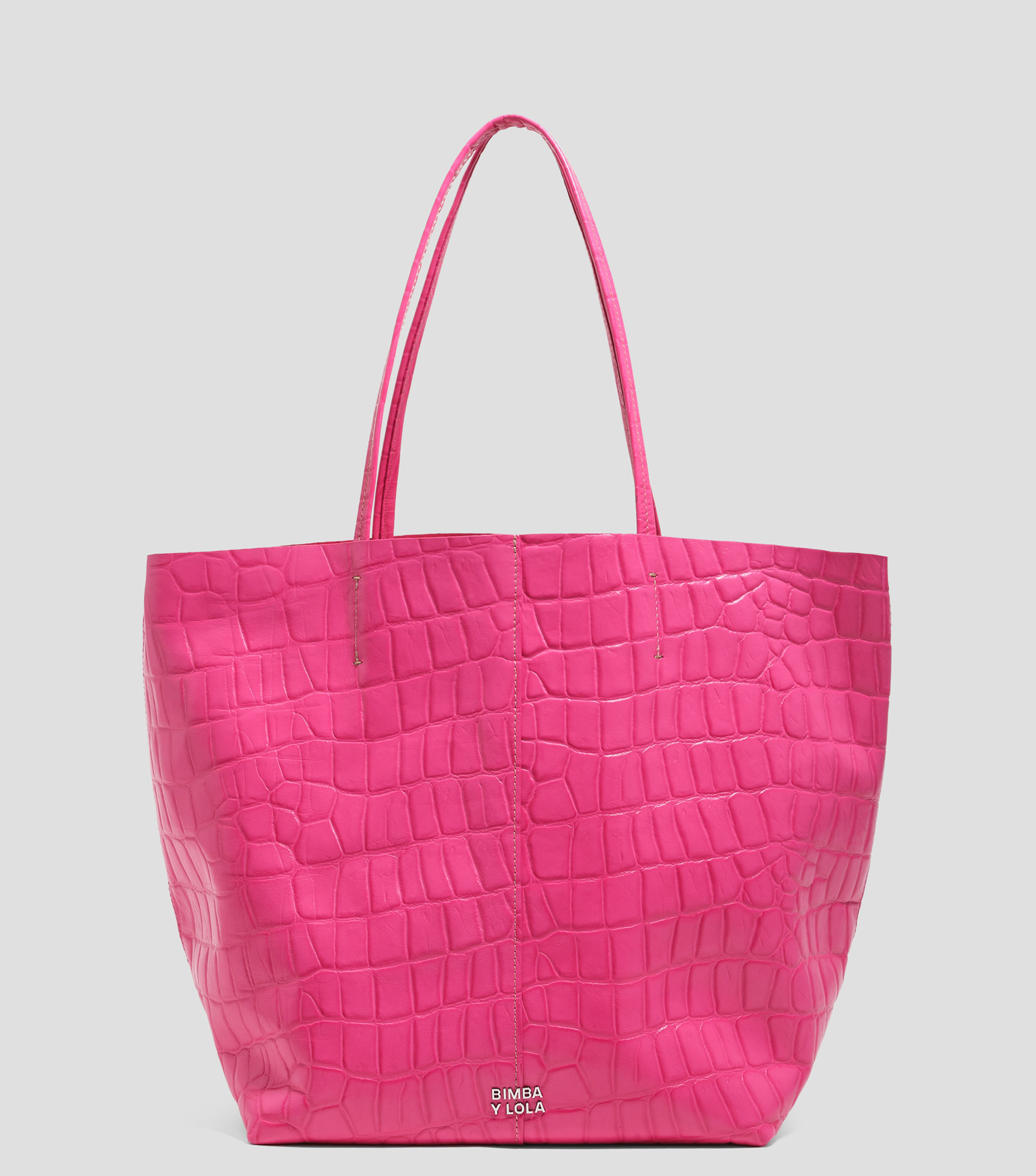Bolsa tote grande piel fucsia Mujer