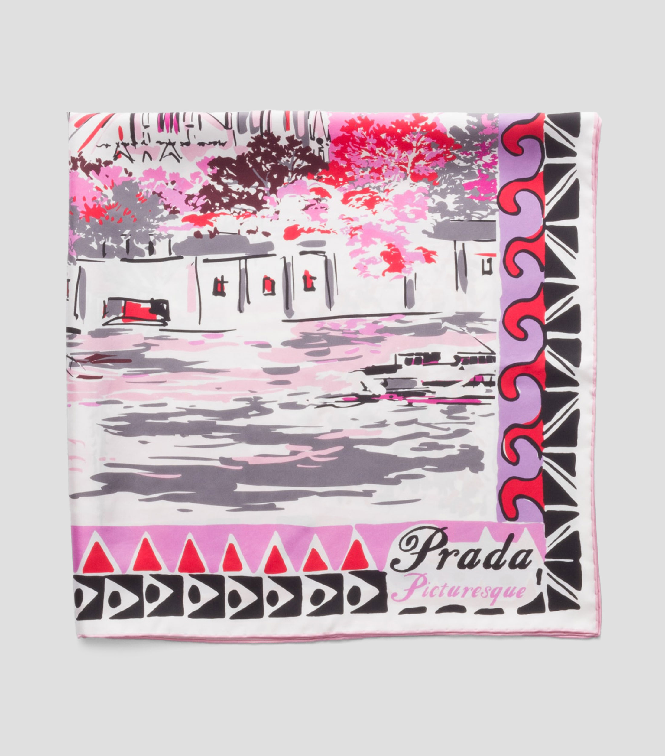 Pañuelo de seda con estampado Mujer