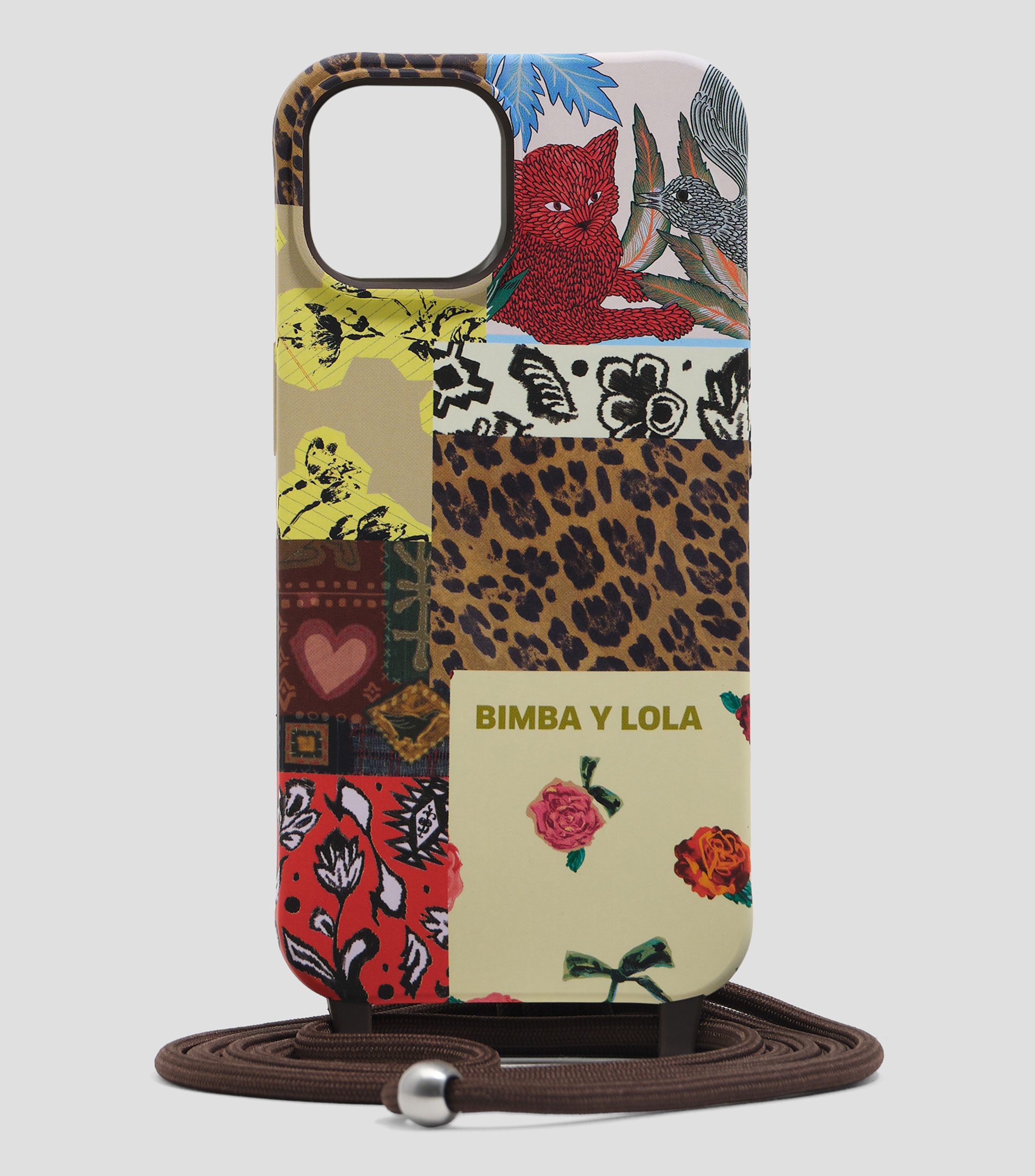 Funda rígida iPhone 15 patchwork con cabo