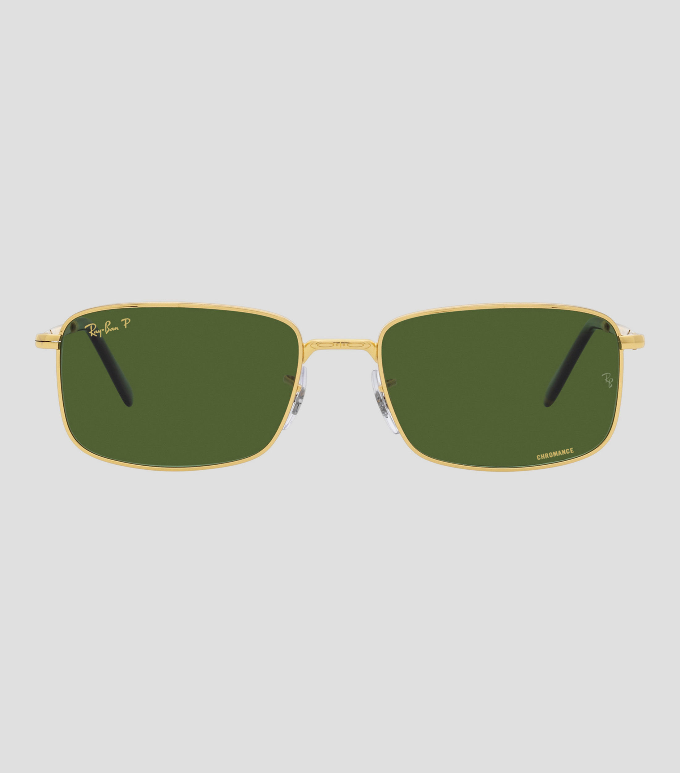 Lentes de sol rectangulares dorados Unisex