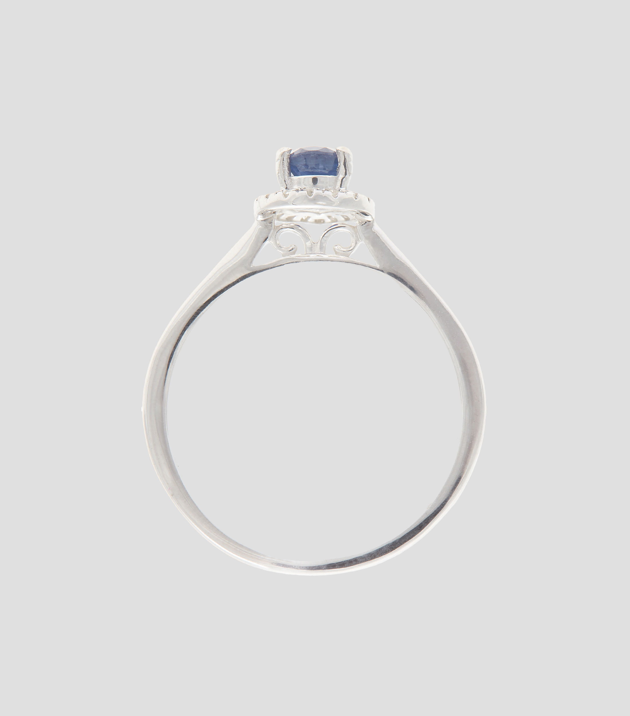 Anillo en oro blanco de 14 Kts Mujer