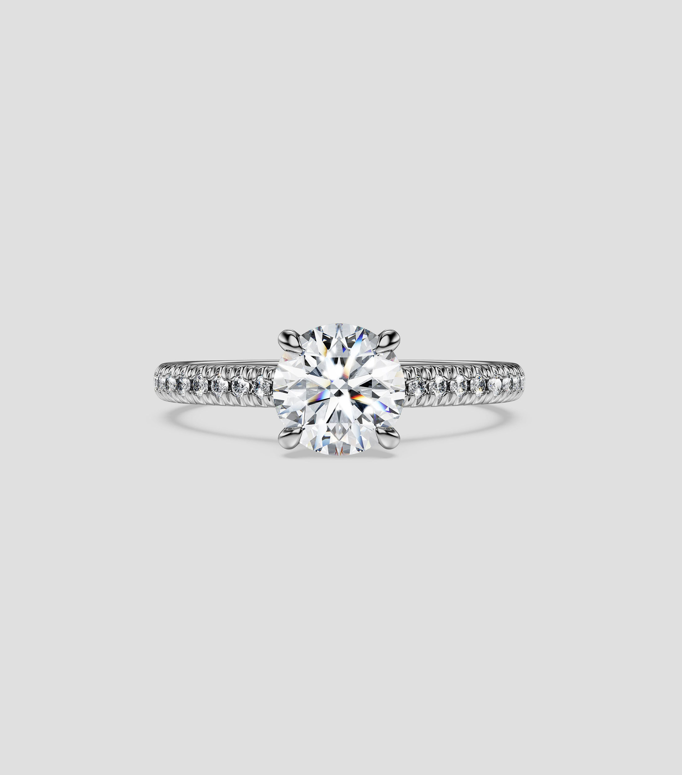 Anillo en oro blanco de 18 kilates Eternity con diamantes Mujer, Talla 5