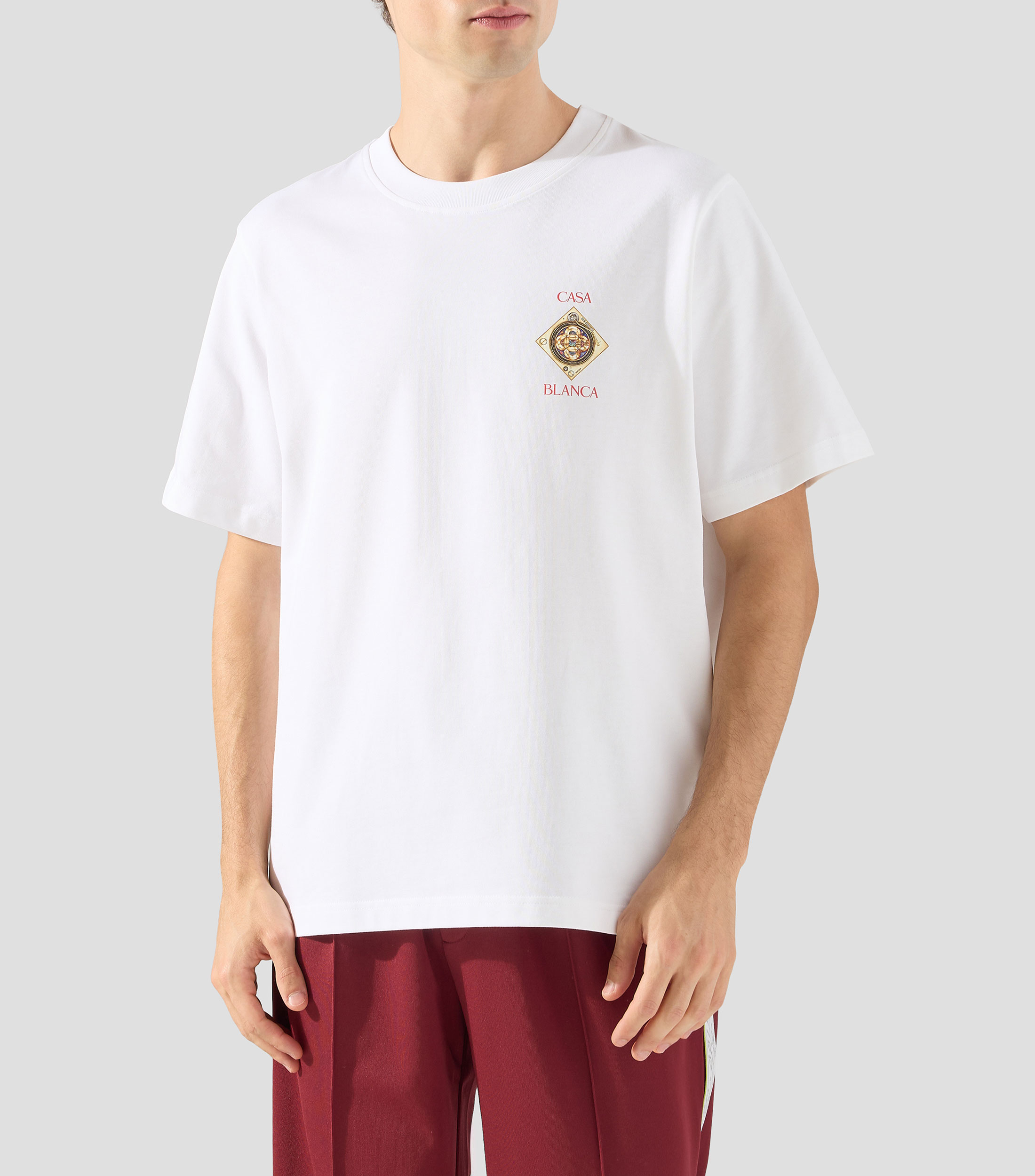 Playera de cuello redondo con manga corta estampada Hombre