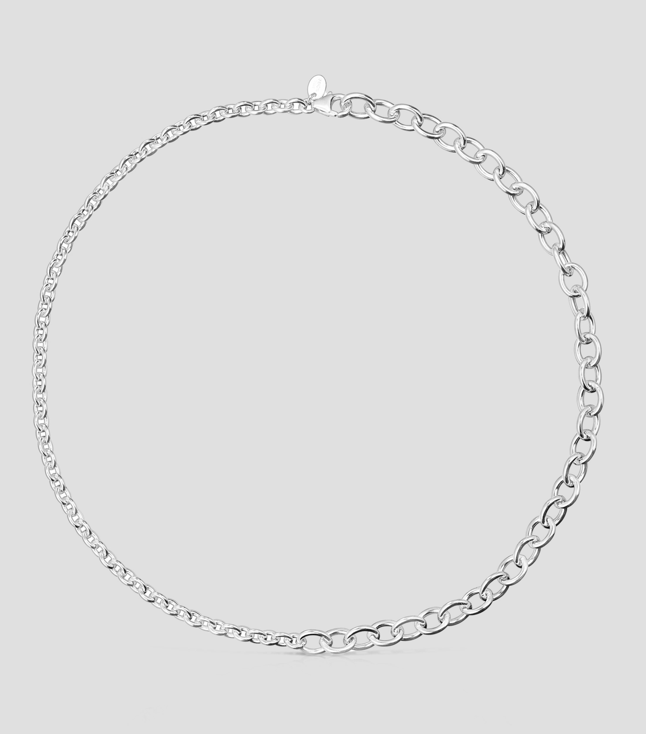 Gargantilla Calin con anillas redondas en plata Mujer