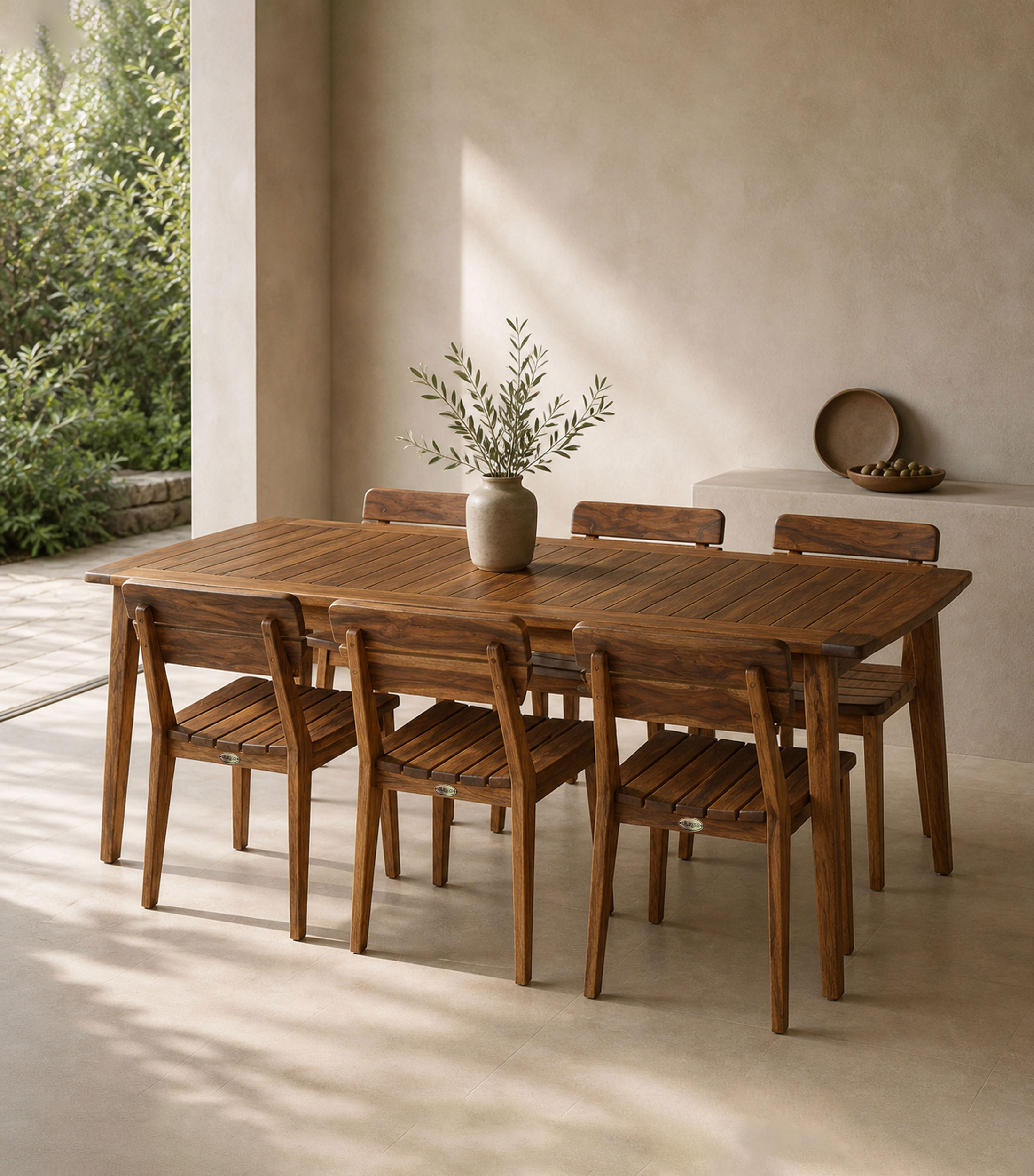 Mesa comedor Portbou en Madera de teca café