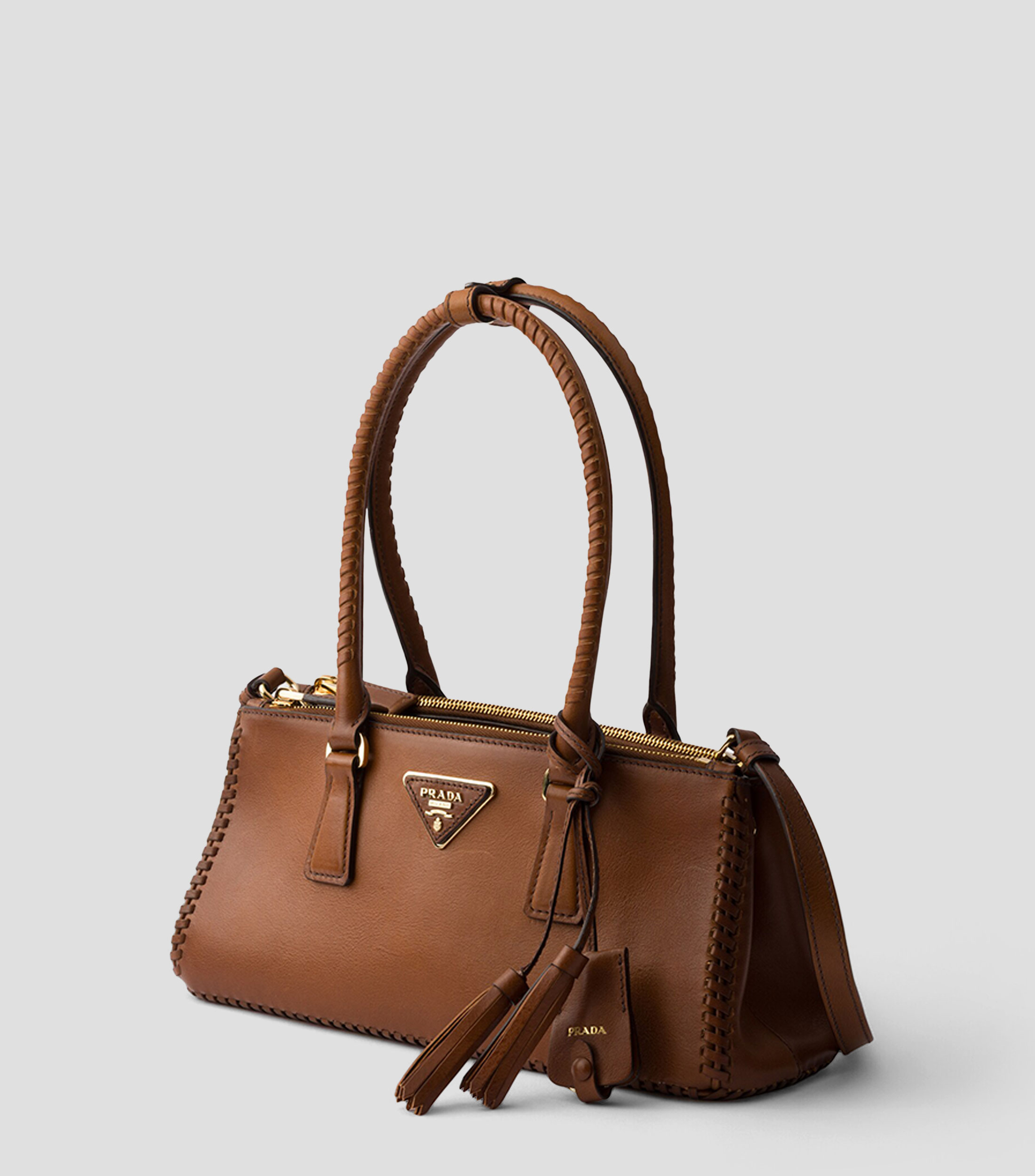 Bolsa Satchel Café en Piel Galleria, Mujer