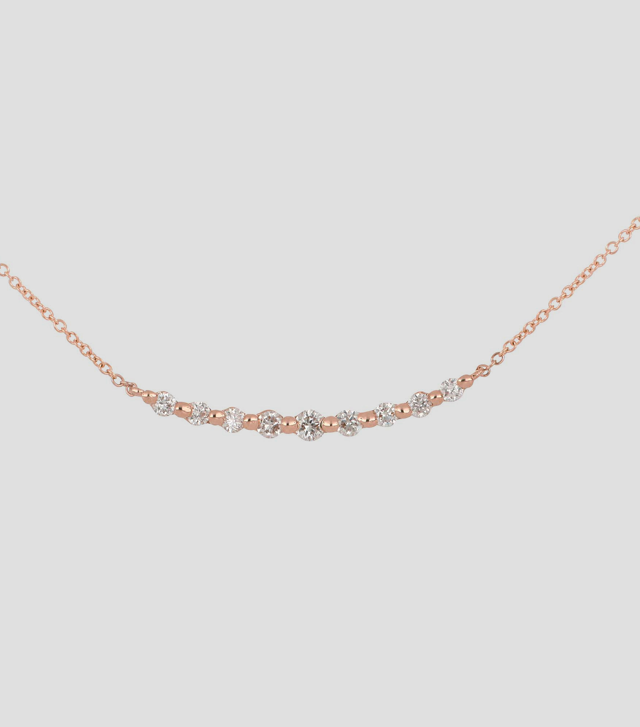 Gargantilla en oro rosa con diamantes Mujer