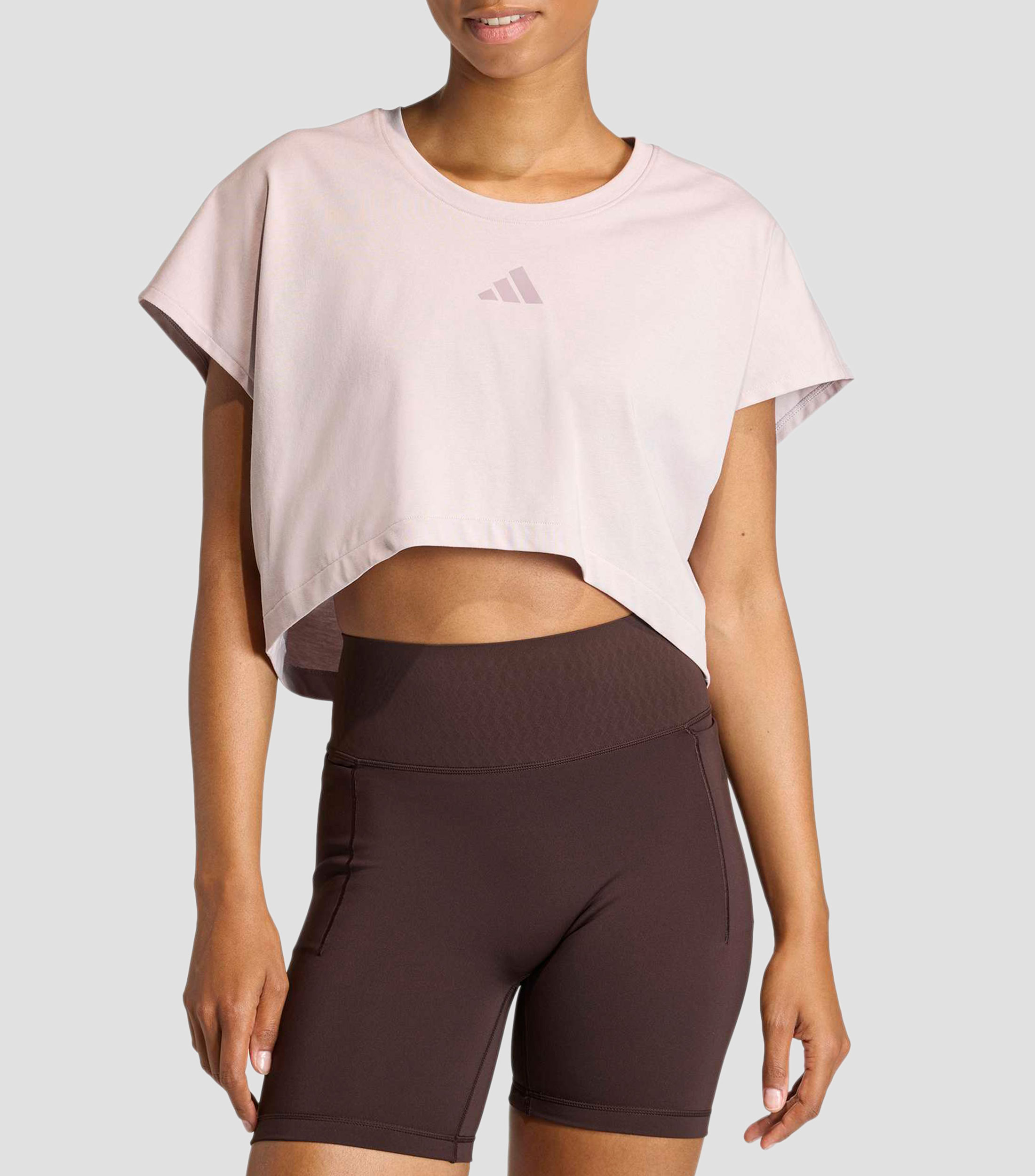 Playera de entrenamiento cuello redondo manga corta lisa Mujer