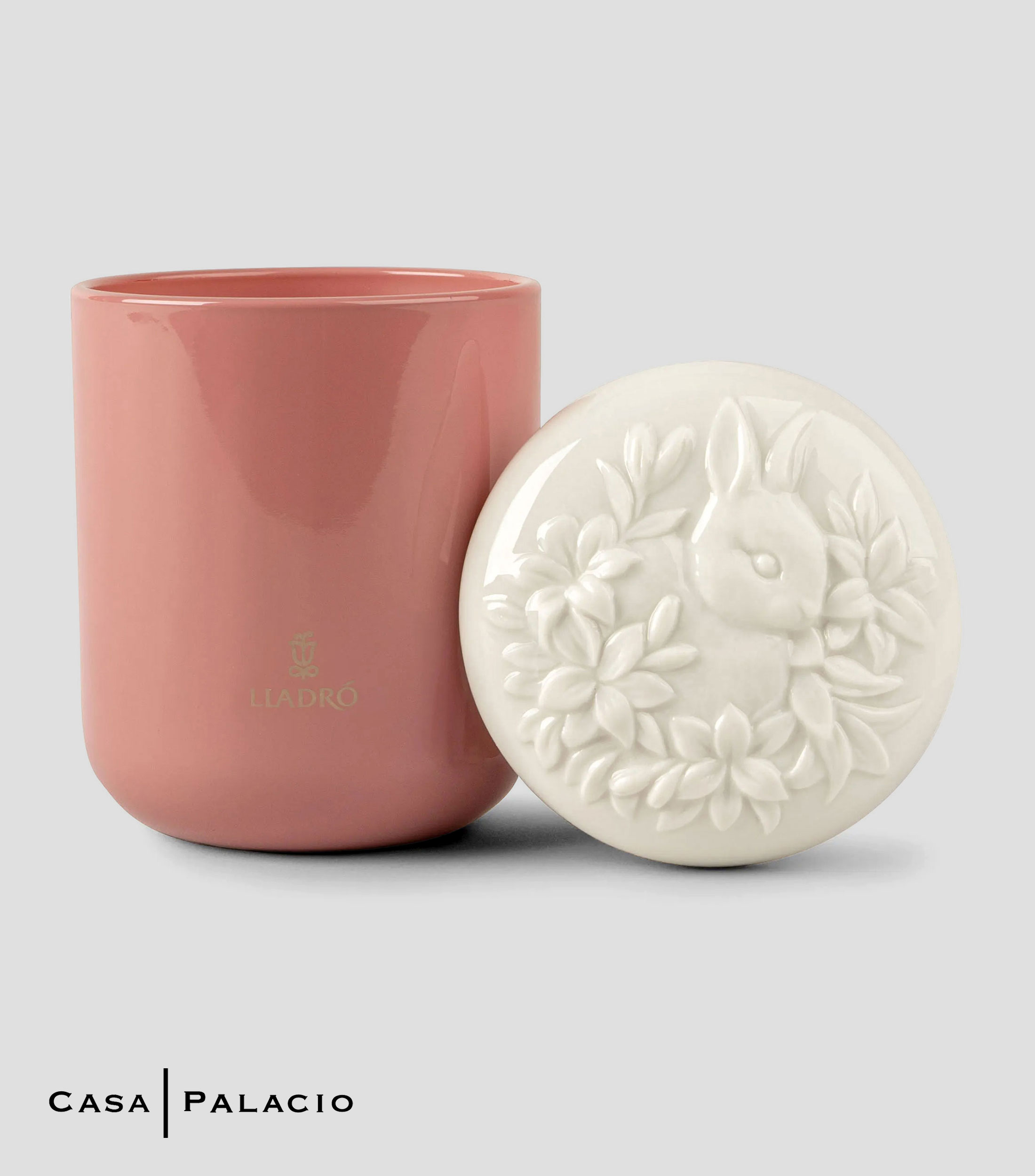 Vela con tapa de porcelana dedicado al Conejo del zodiaco chino ano 2023