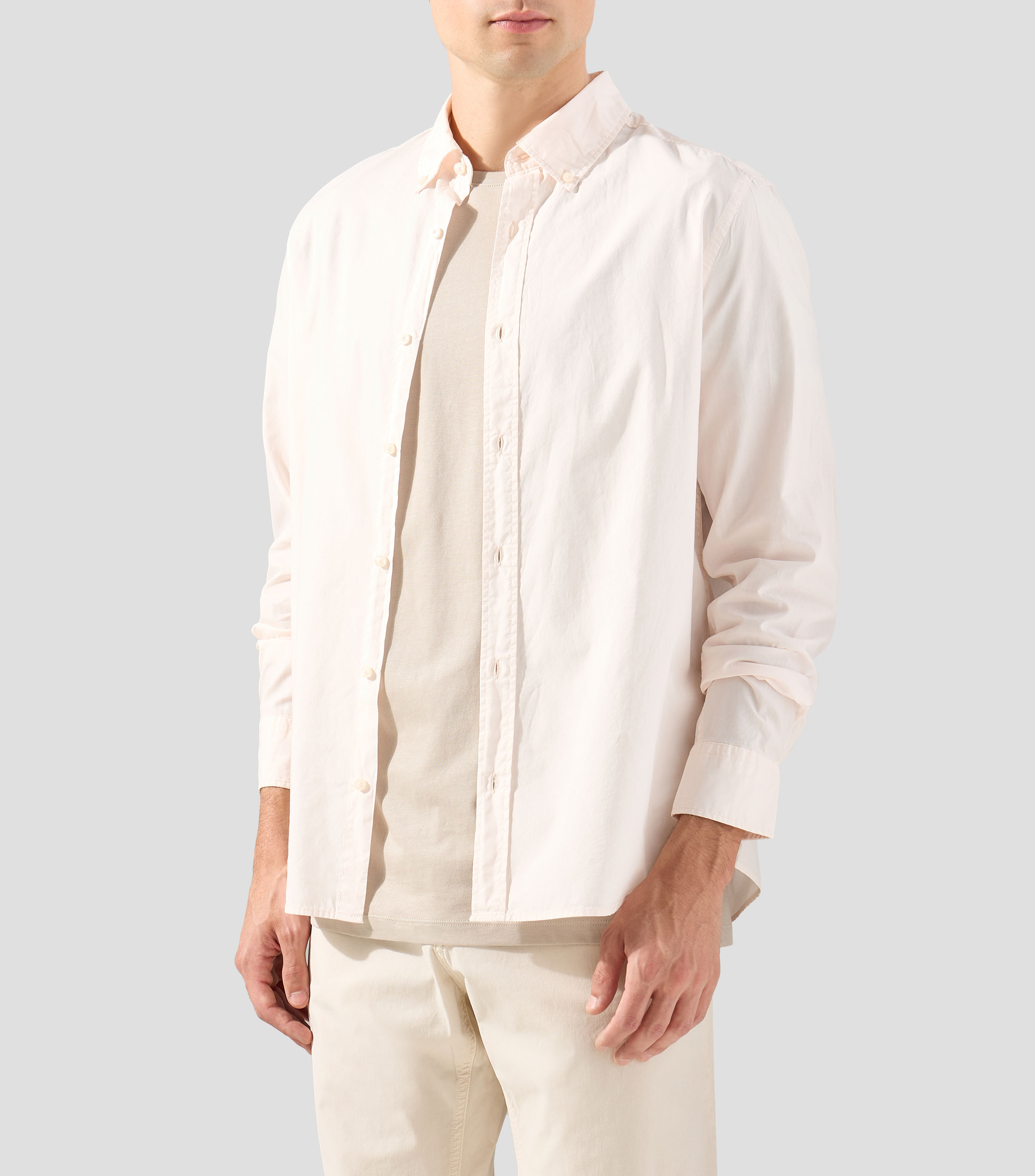 Camisa lisa manga larga Hombre