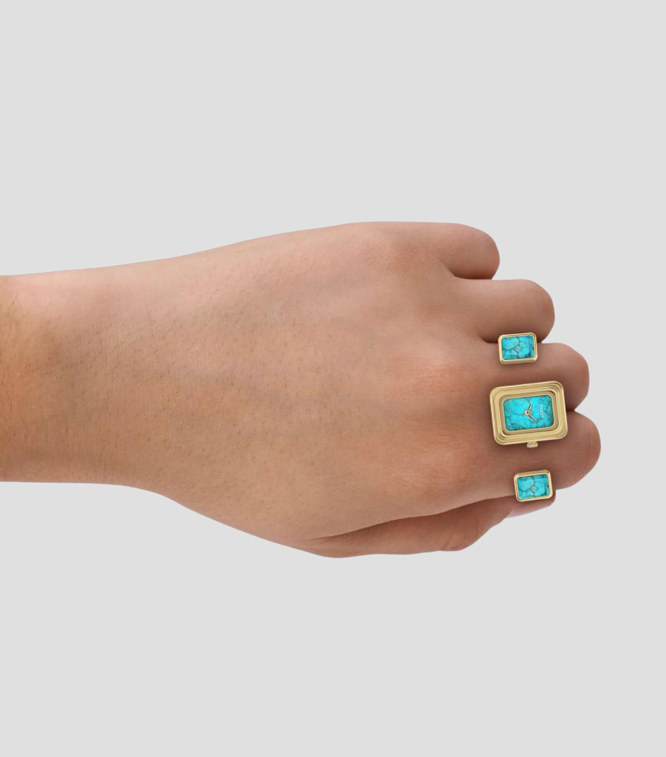 Anillo Reloj para Mujer Raquel casual dorado, azul