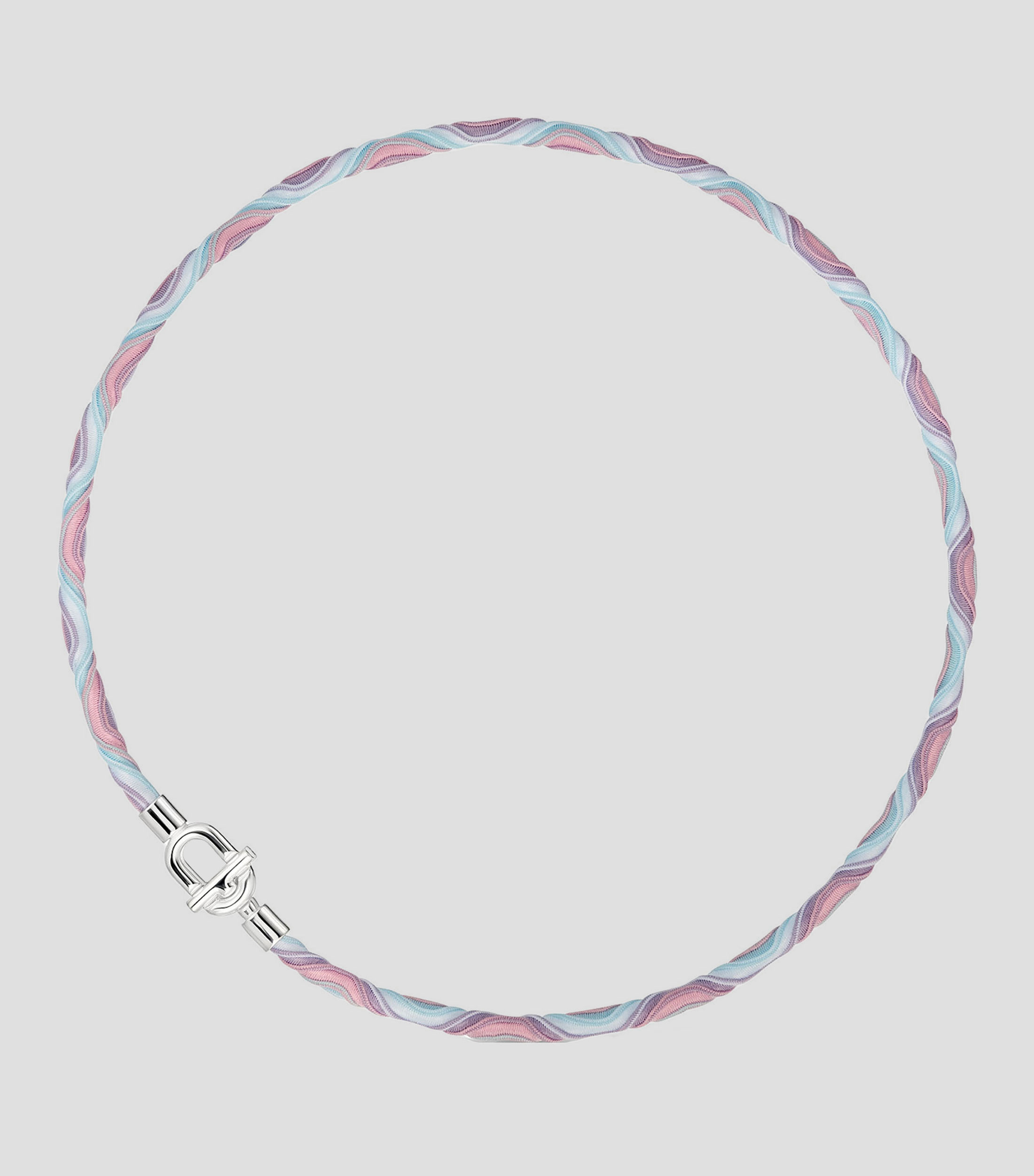 Pulsera en plata con cordón elástico a dos tonos Manifesto Mujer