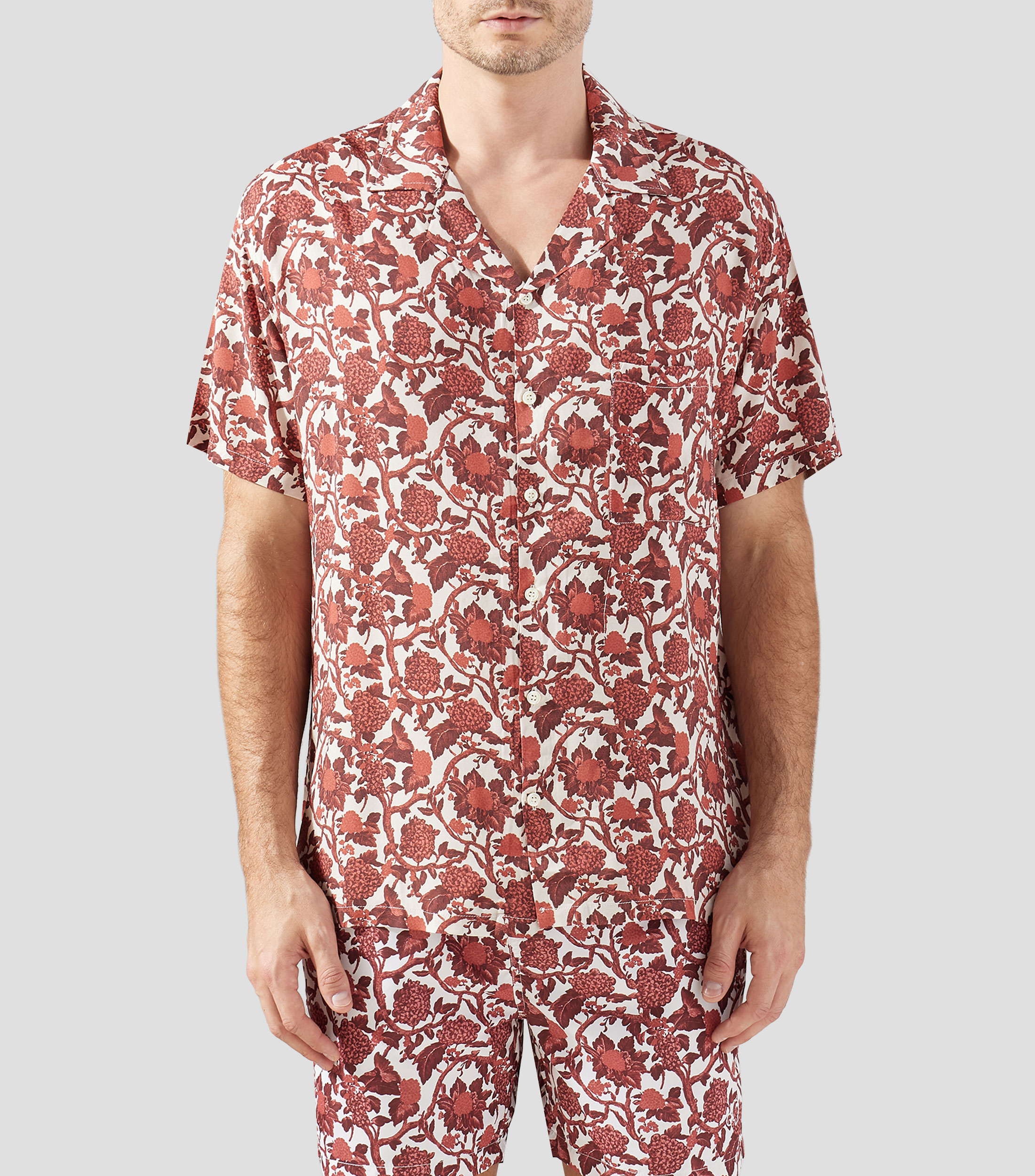 Camisa fantasía manga corta de playa Hombre