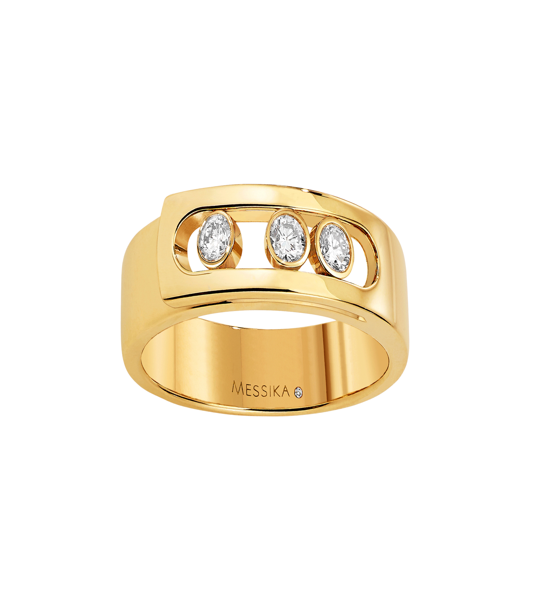 Anillo en oro amarillo 18 Kts con diamante Mujer