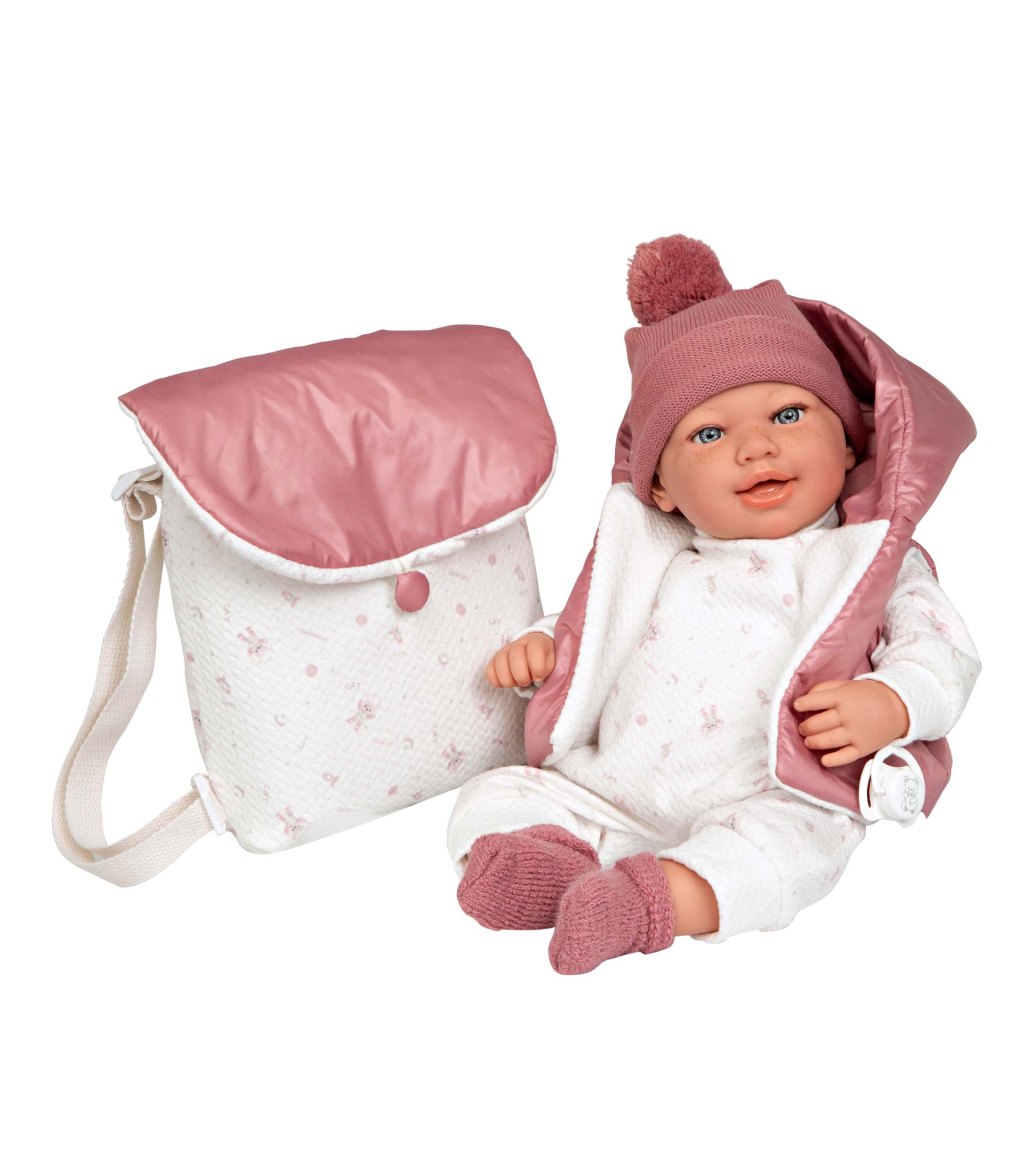 Arias: Muñeco Elegance 45 cm Adi con Mochila El Palacio de Hierro