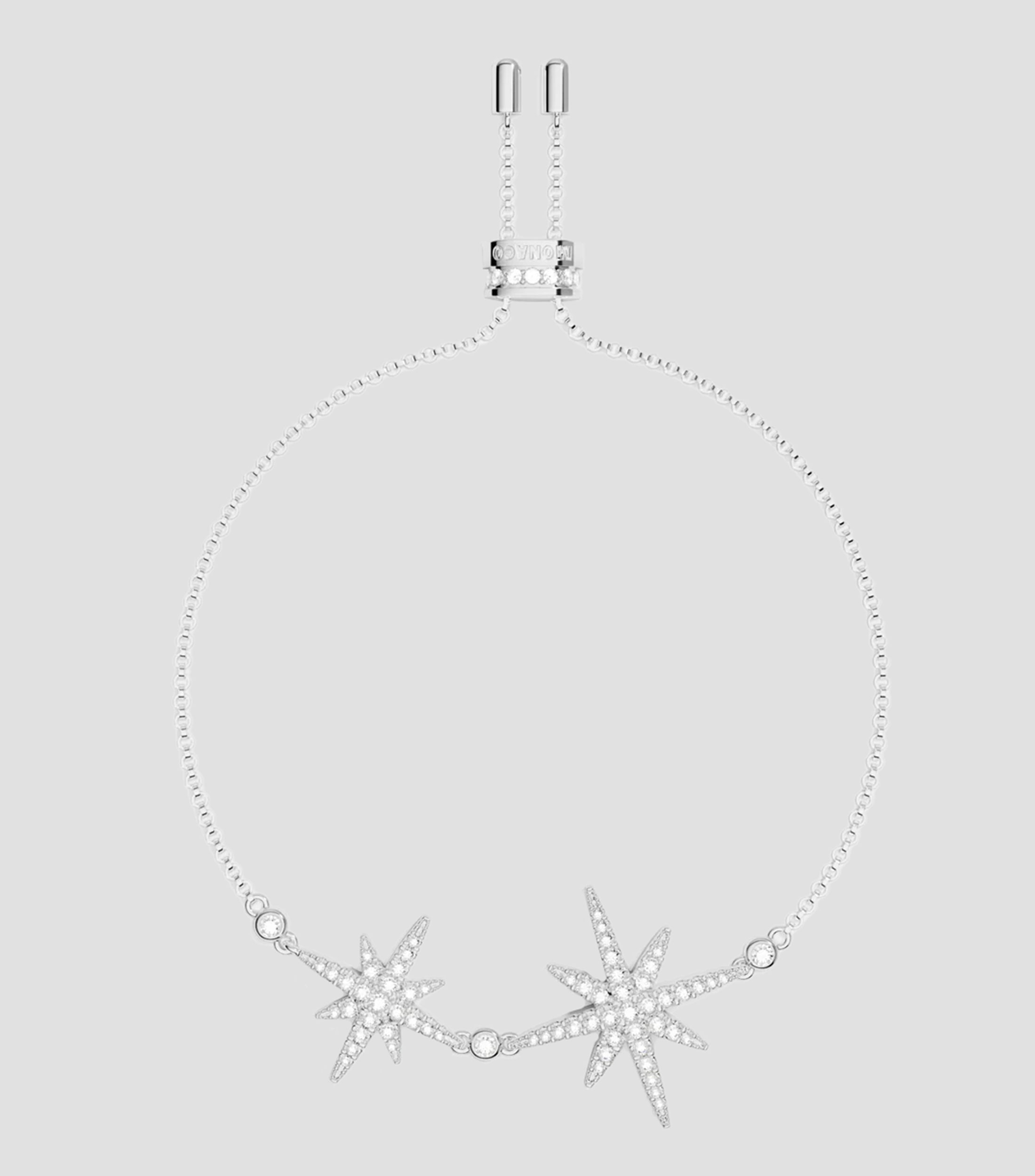 Pulsera en plata Double Météorites Mujer