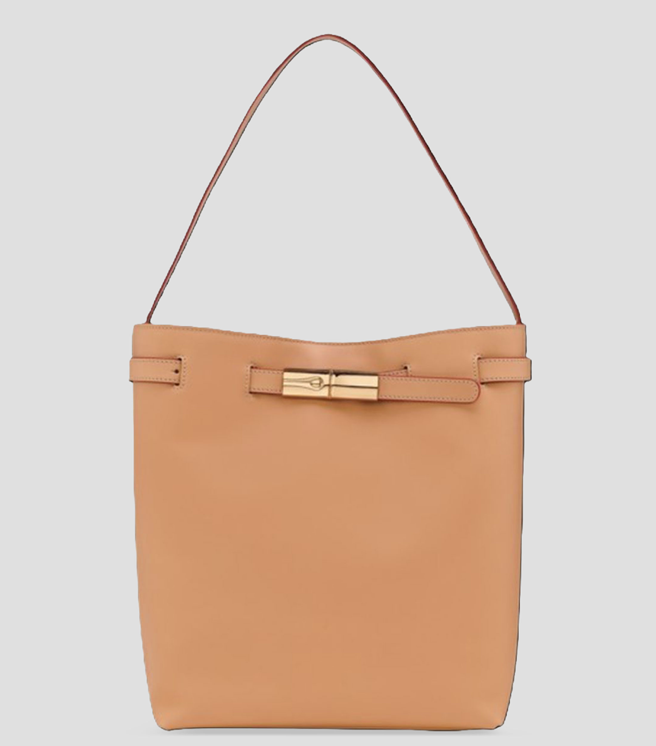 Bolsa tote en cuero de becerro lisa Mujer